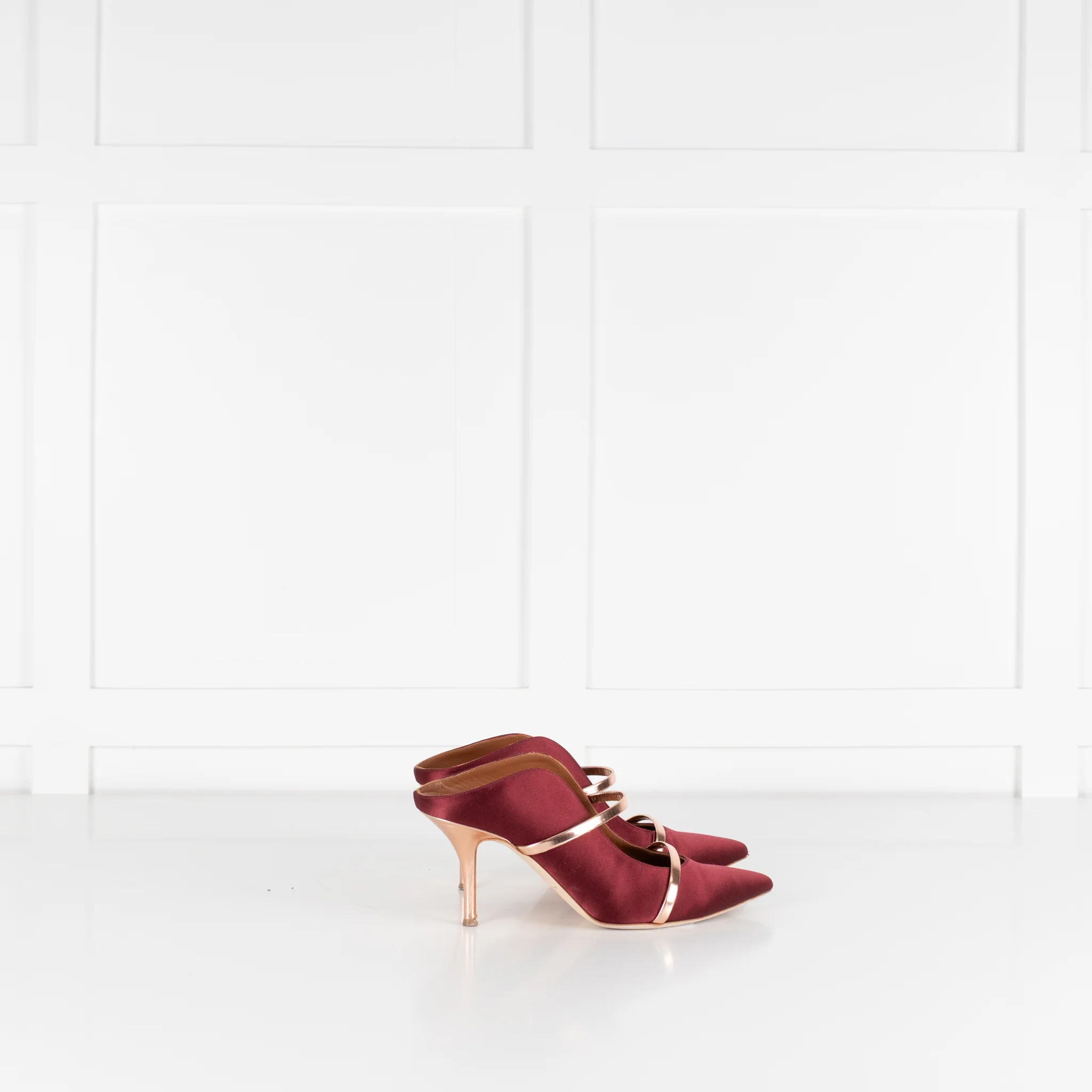 Malone Souliers Maureen Wine Satin Mules - Image 6