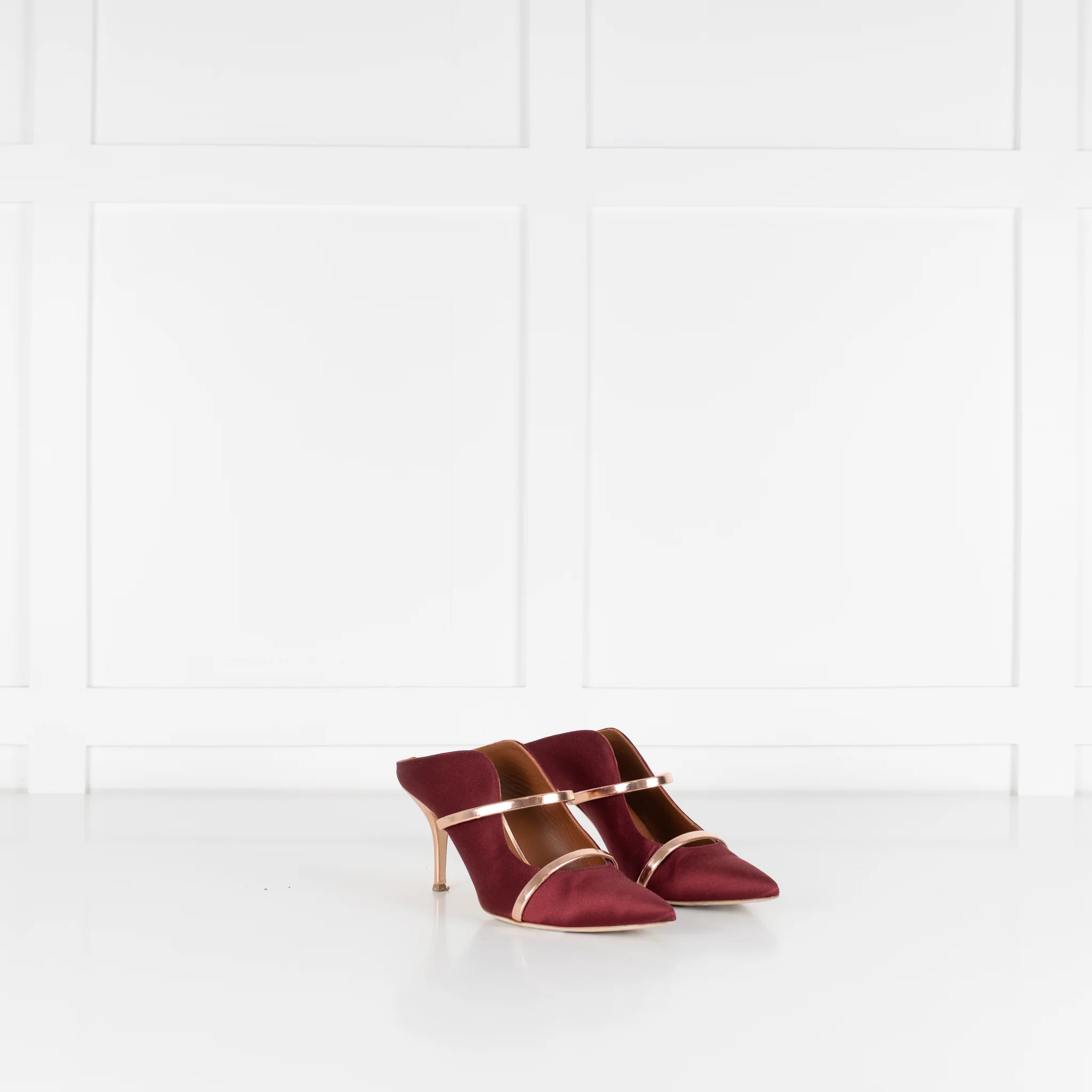 Malone Souliers Maureen Wine Satin Mules - Image 7