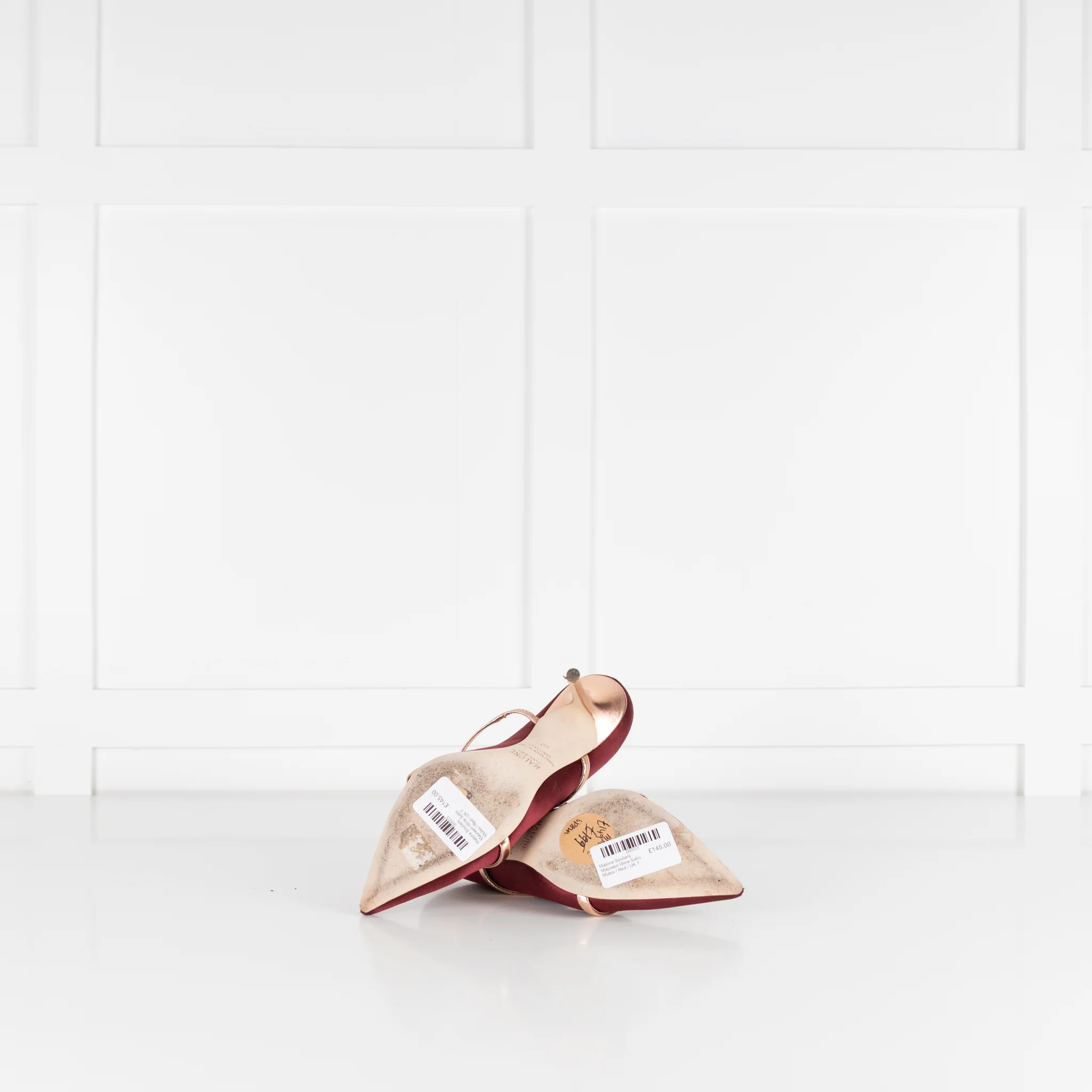 Malone Souliers Maureen Wine Satin Mules - Image 8