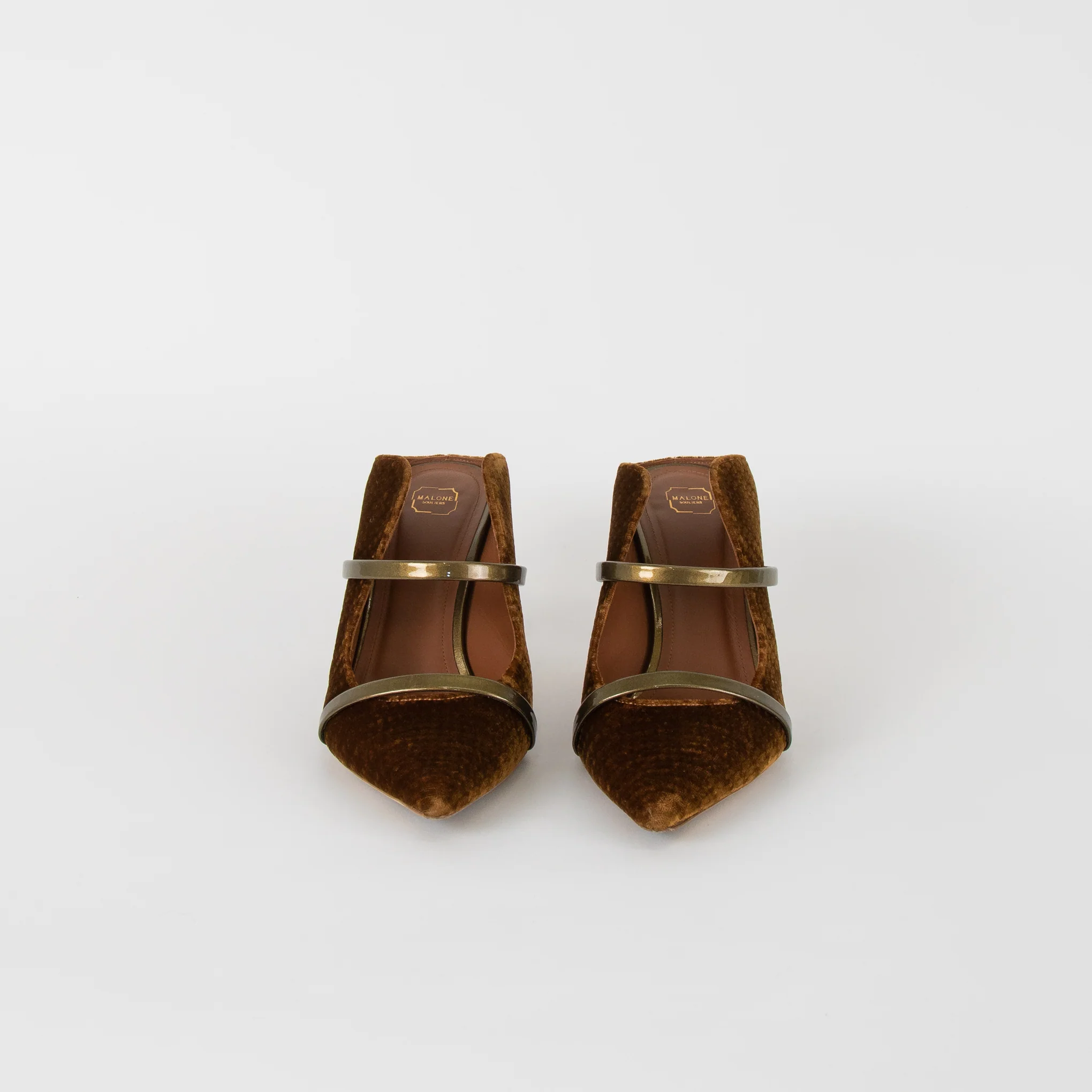 Malone Souliers Mustard And Gold Velvet Shoes - Image 2