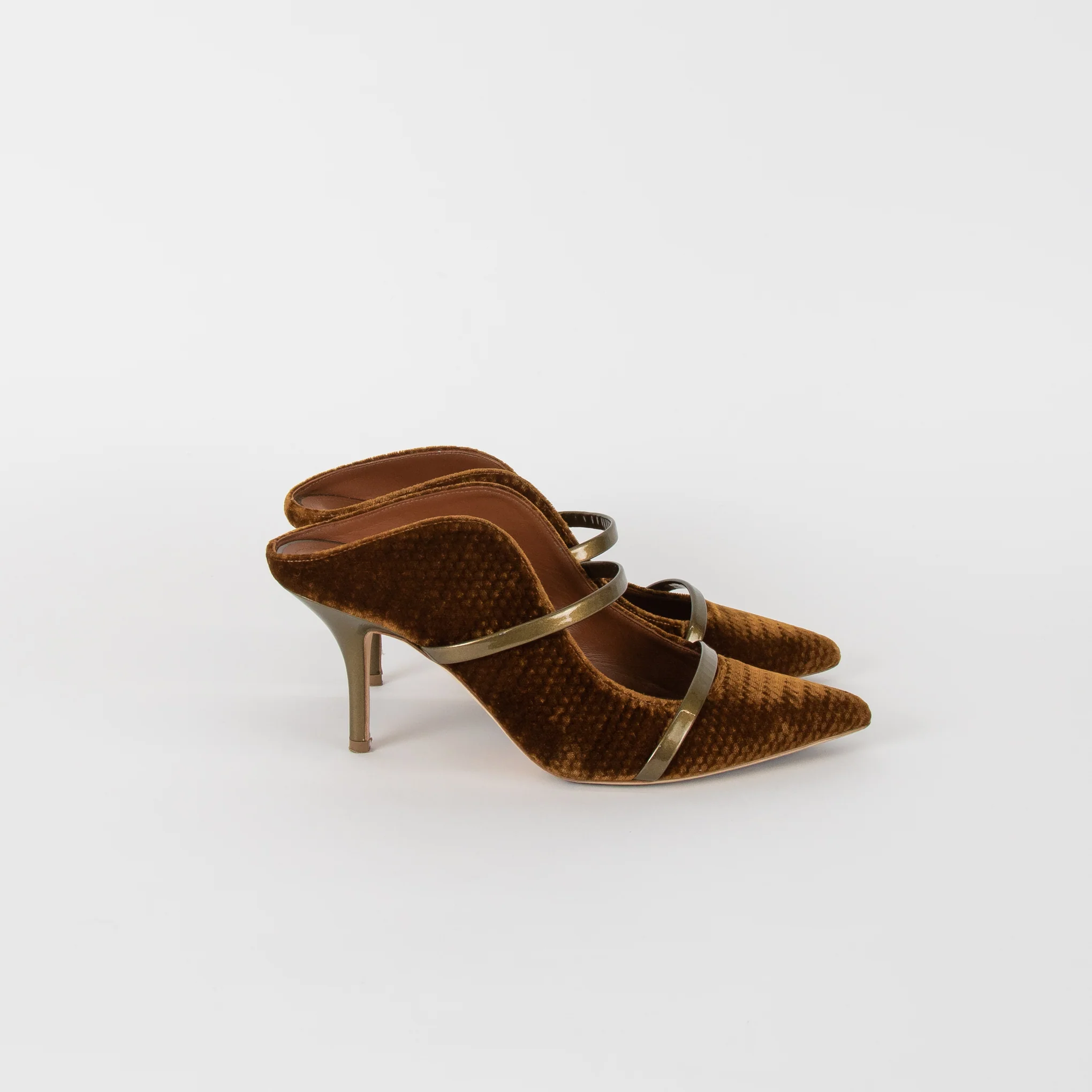 Malone Souliers Mustard And Gold Velvet Shoes - Image 5