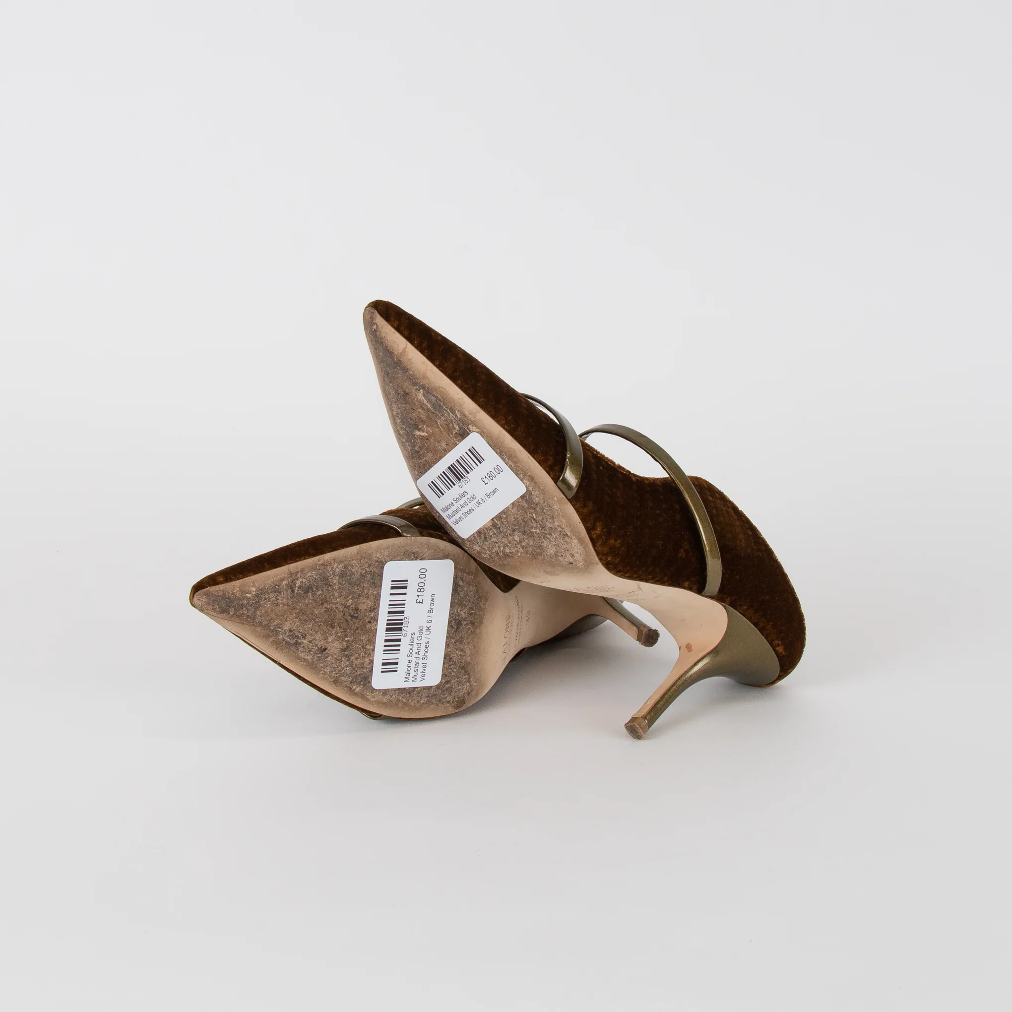 Malone Souliers Mustard And Gold Velvet Shoes - Image 6