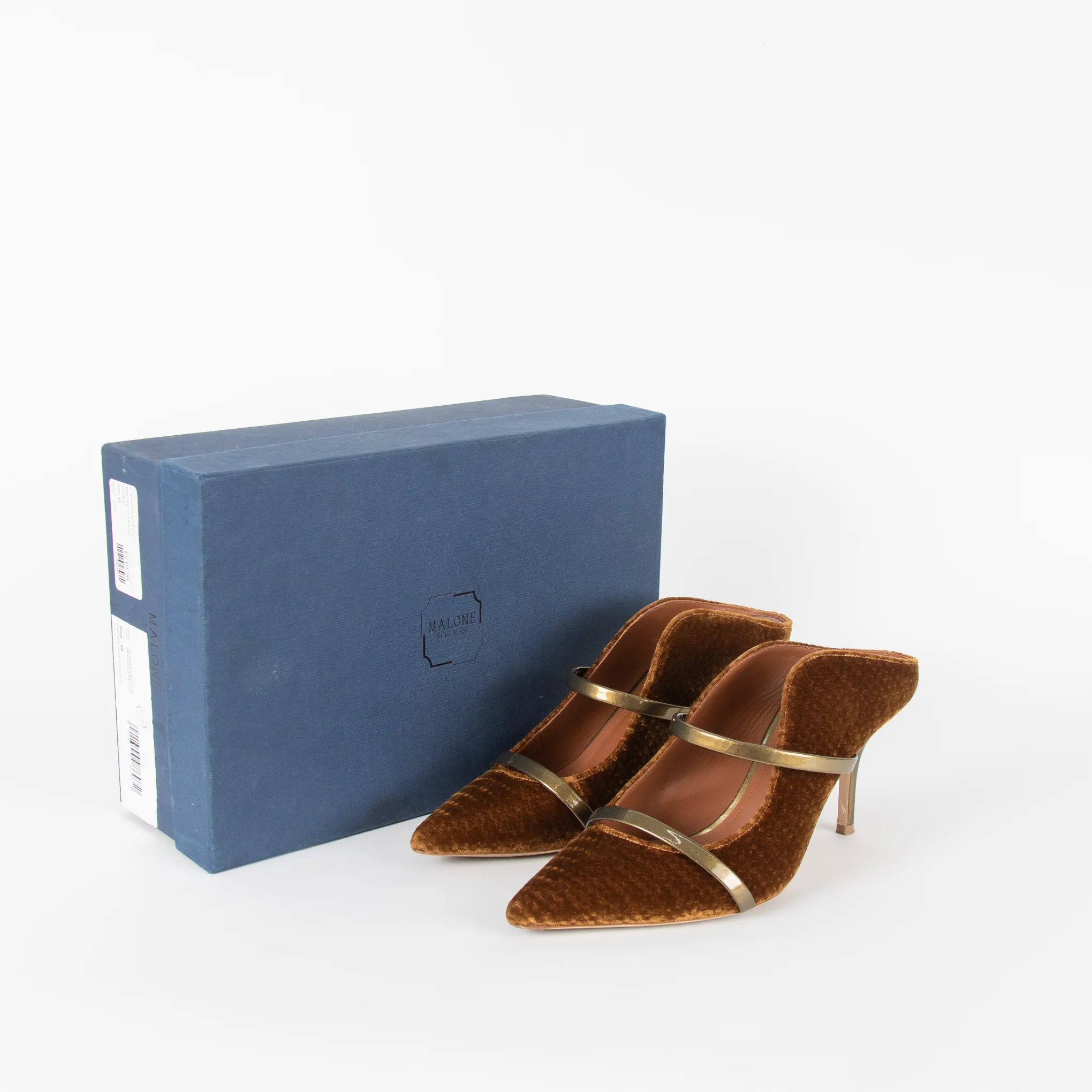 Malone Souliers Mustard And Gold Velvet Shoes - Image 7