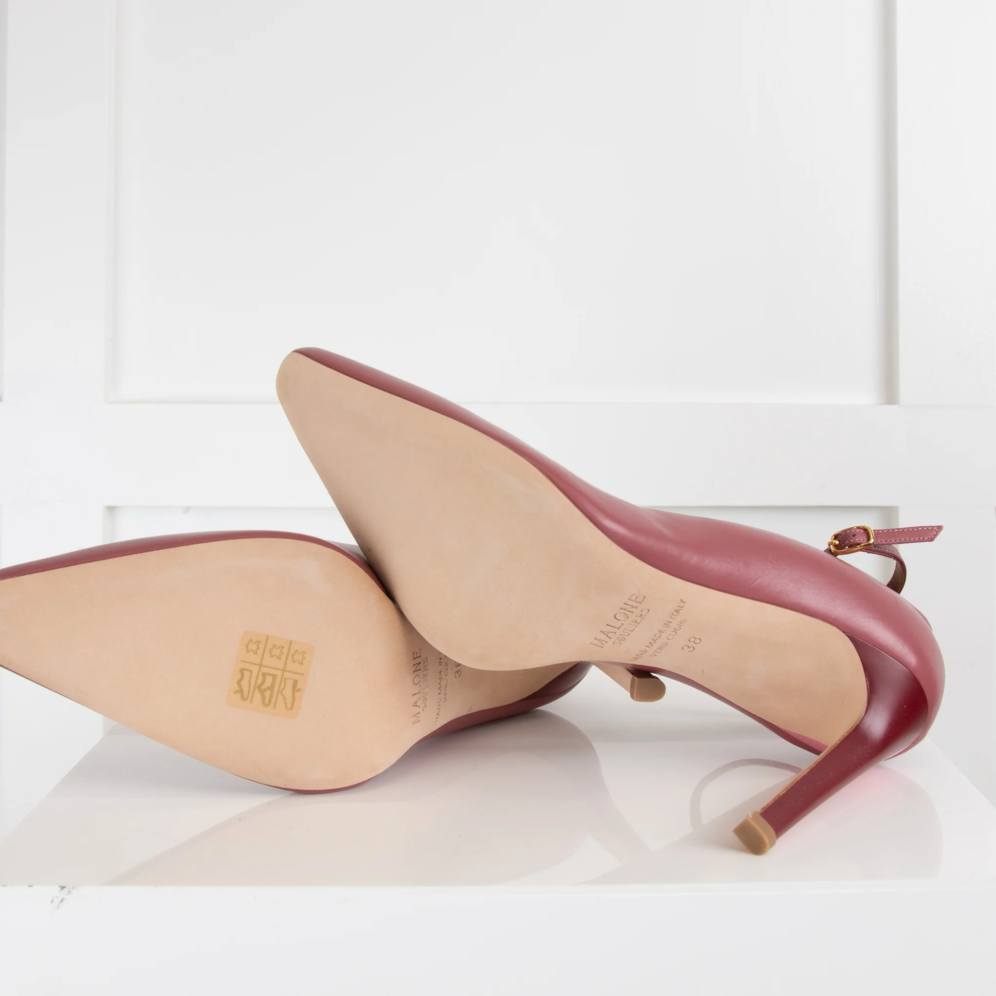 Malone Souliers Pink Two Tone T-Bar Heeled Shoes - Image 5