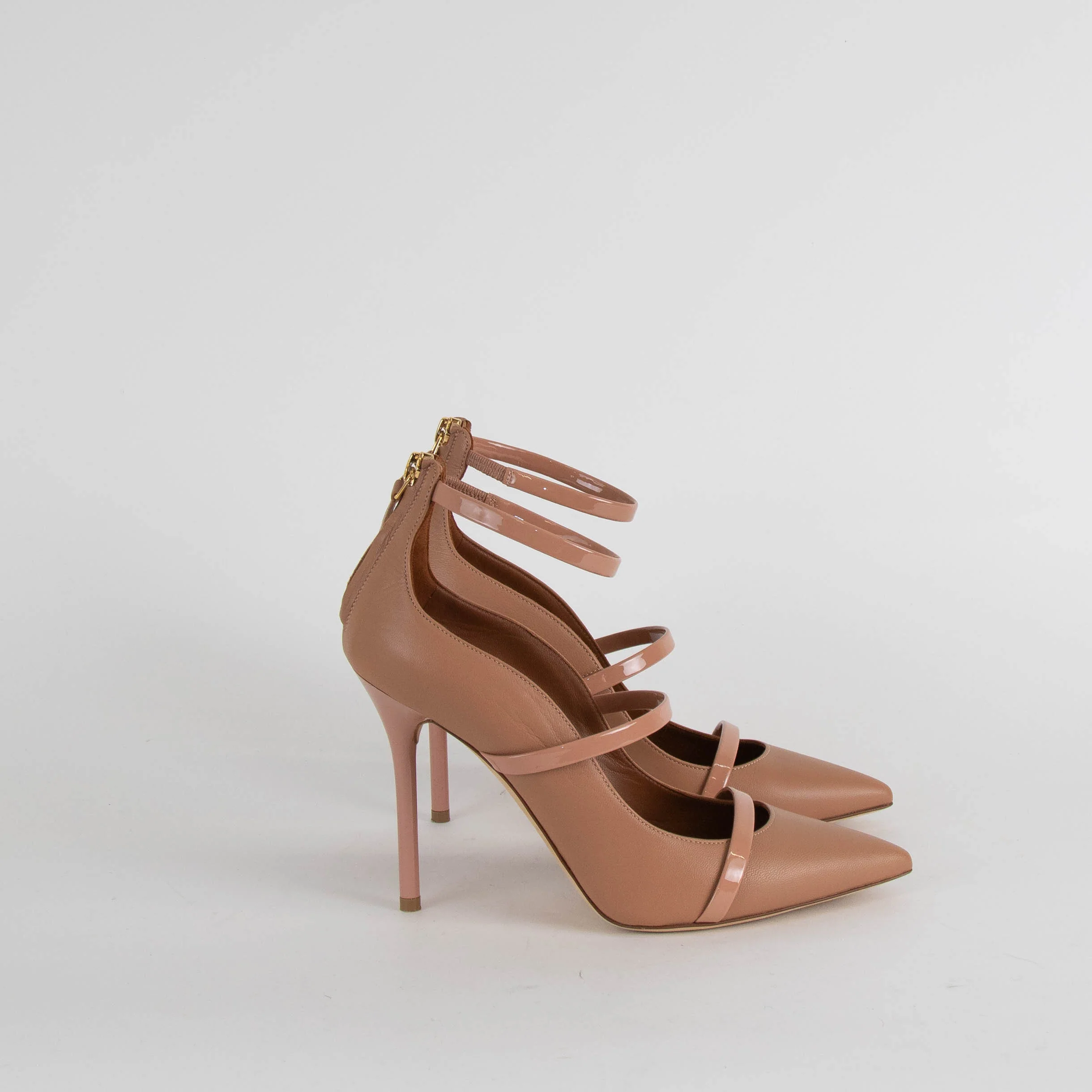 Malone Souliers Tan Robyn Triple Strap Shoes - Image 5