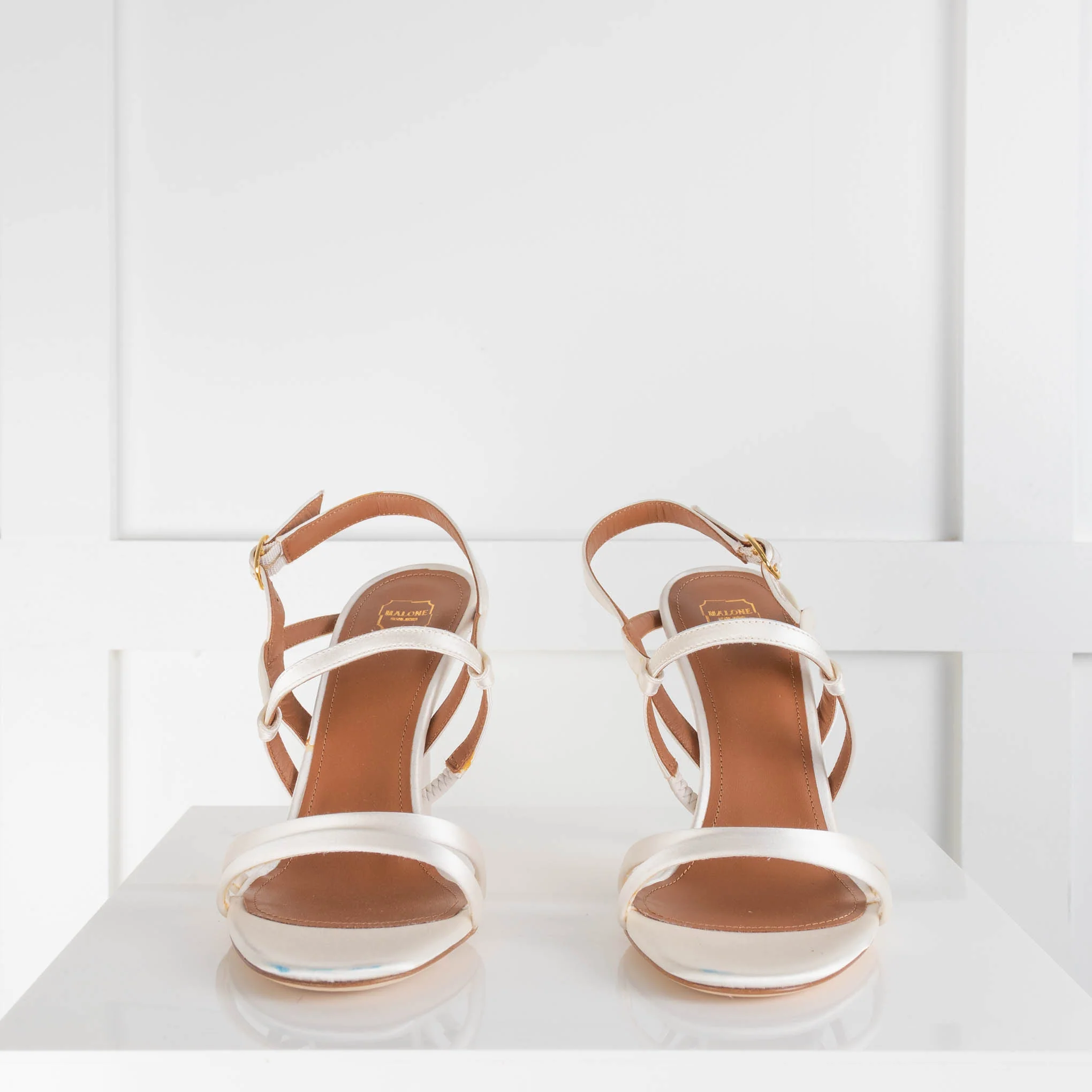 Malone Souliers White Strappy Stilettos - Image 2
