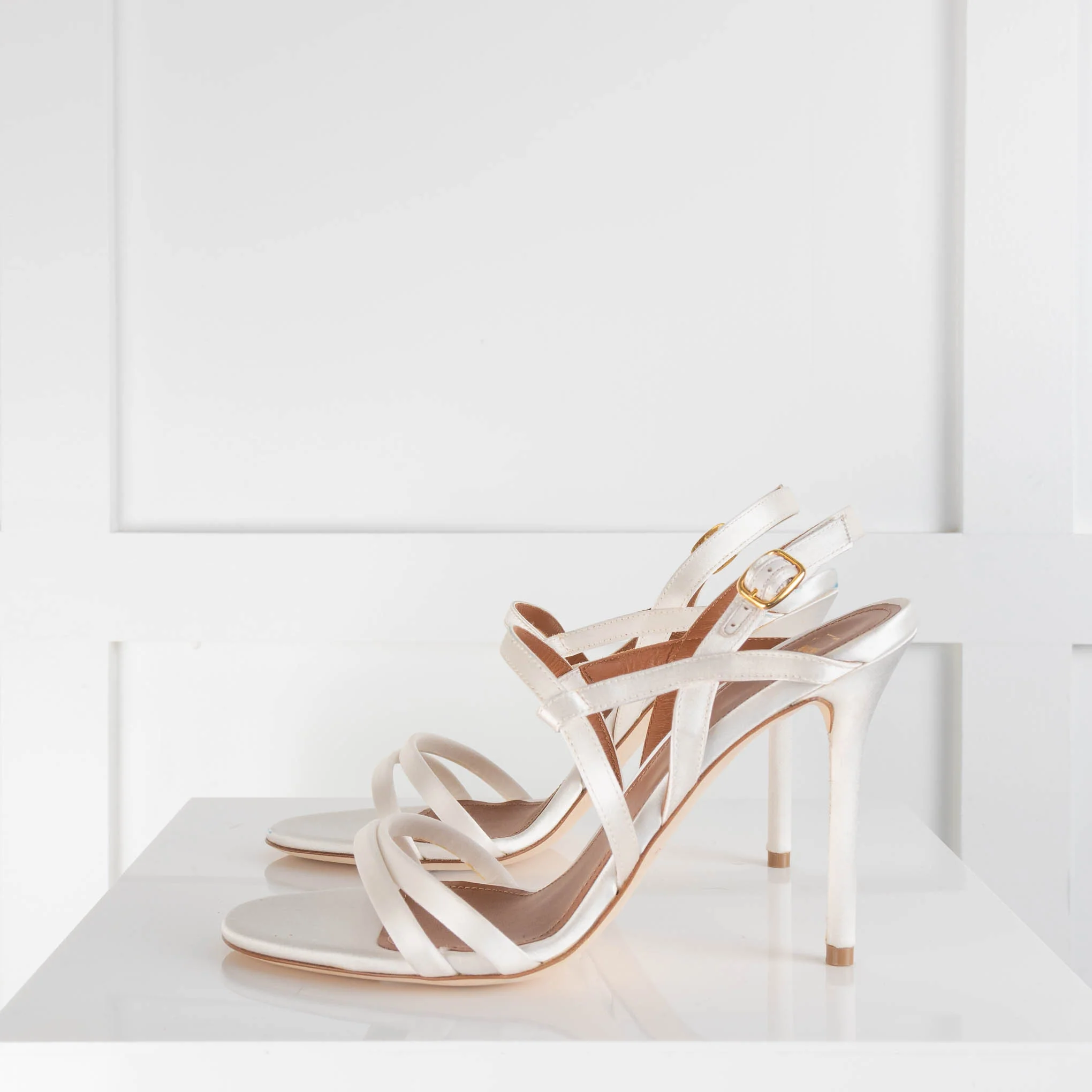 Malone Souliers White Strappy Stilettos - Image 3