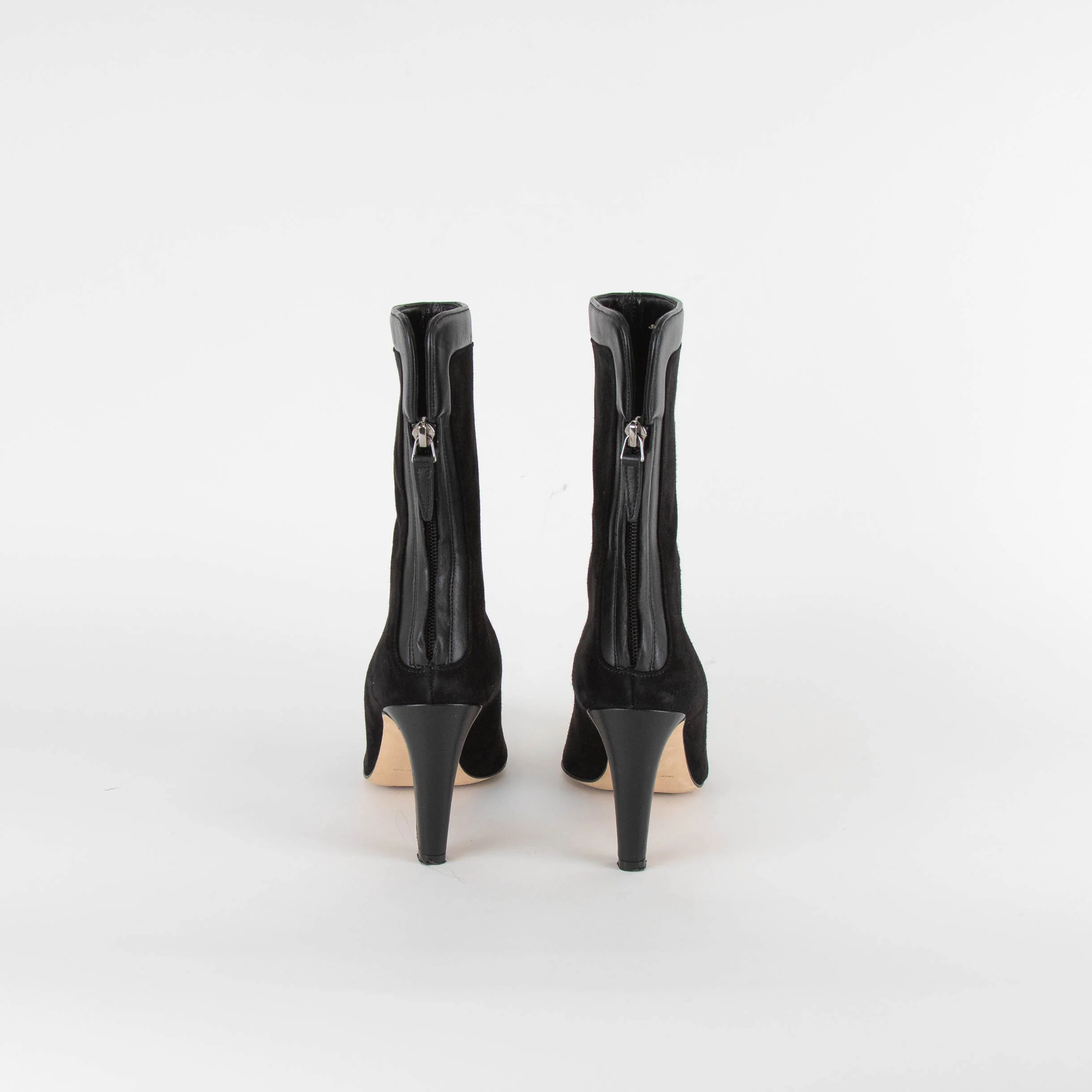 Manolo Blahnik Black Suede Heeled Ankle Boots - Image 4