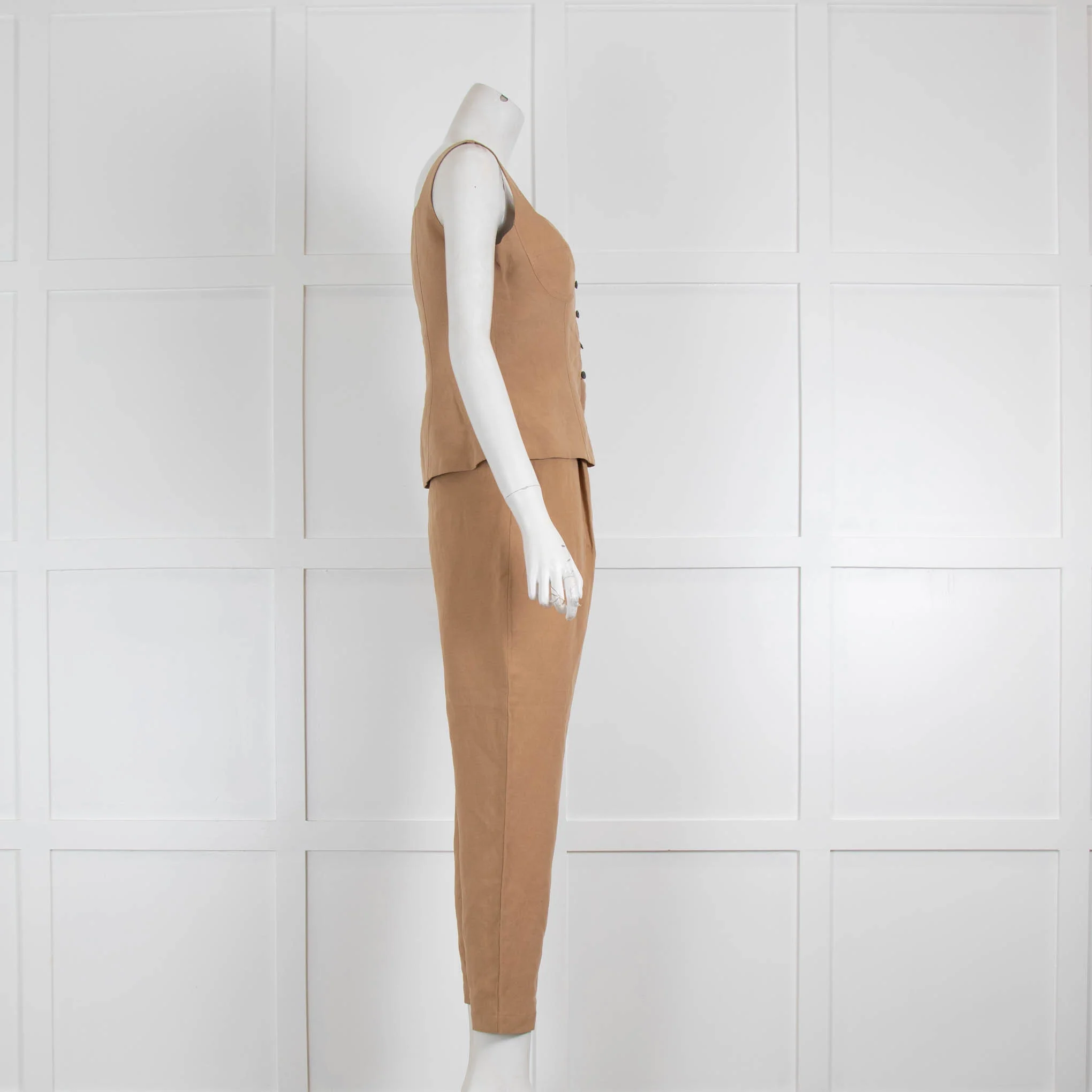 Mara Hoffman Beige Trousers and Sleeveless Waistcoat - Image 2
