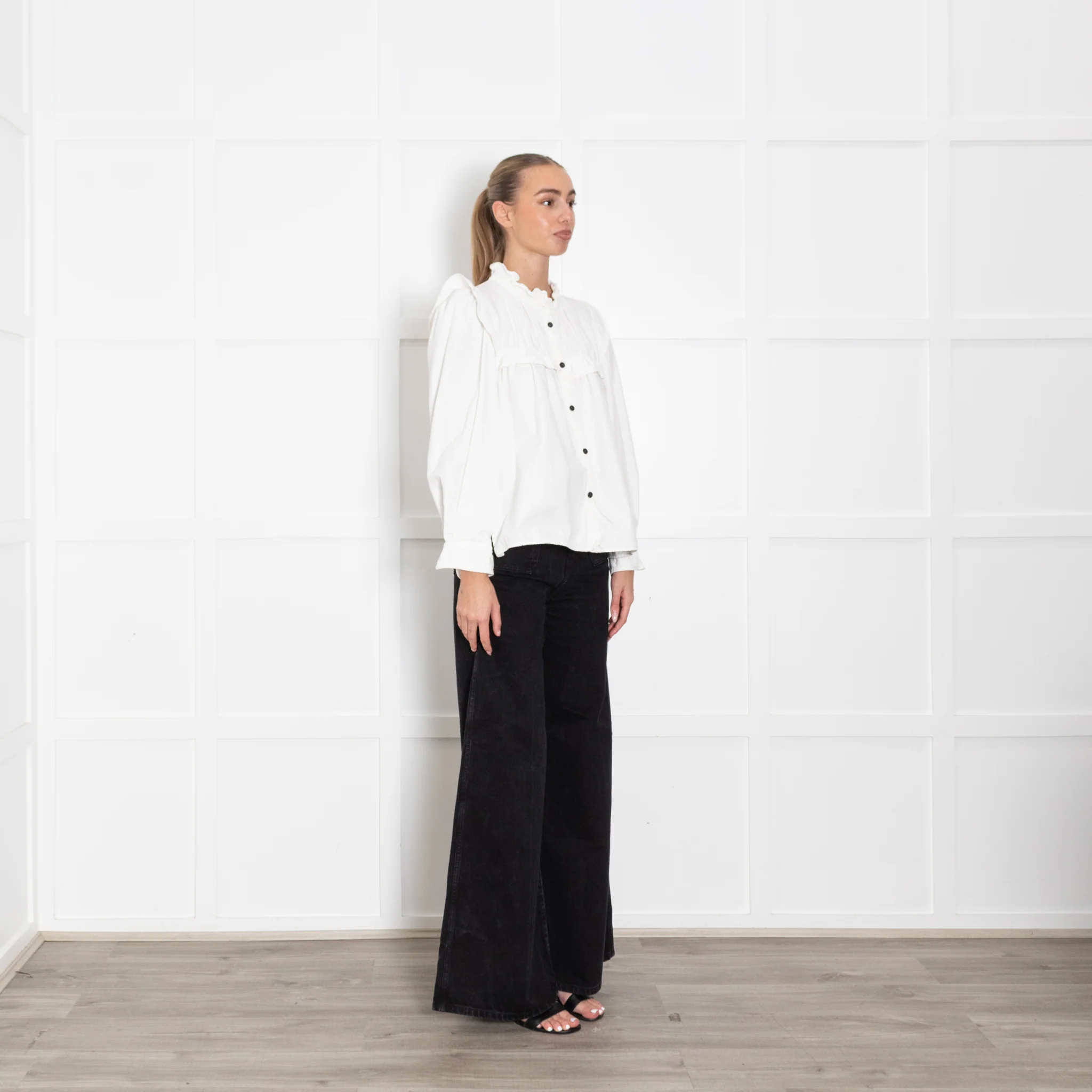Marant Etoile Cream Idety Denim Shirt - Image 7