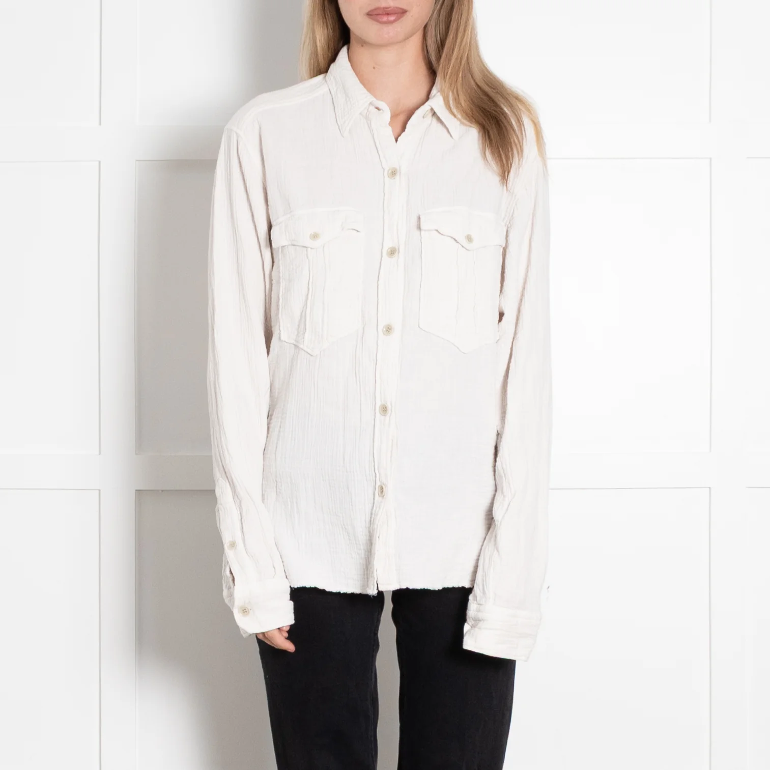Marant Etoile White Textured Button Down Shirt - Image 2
