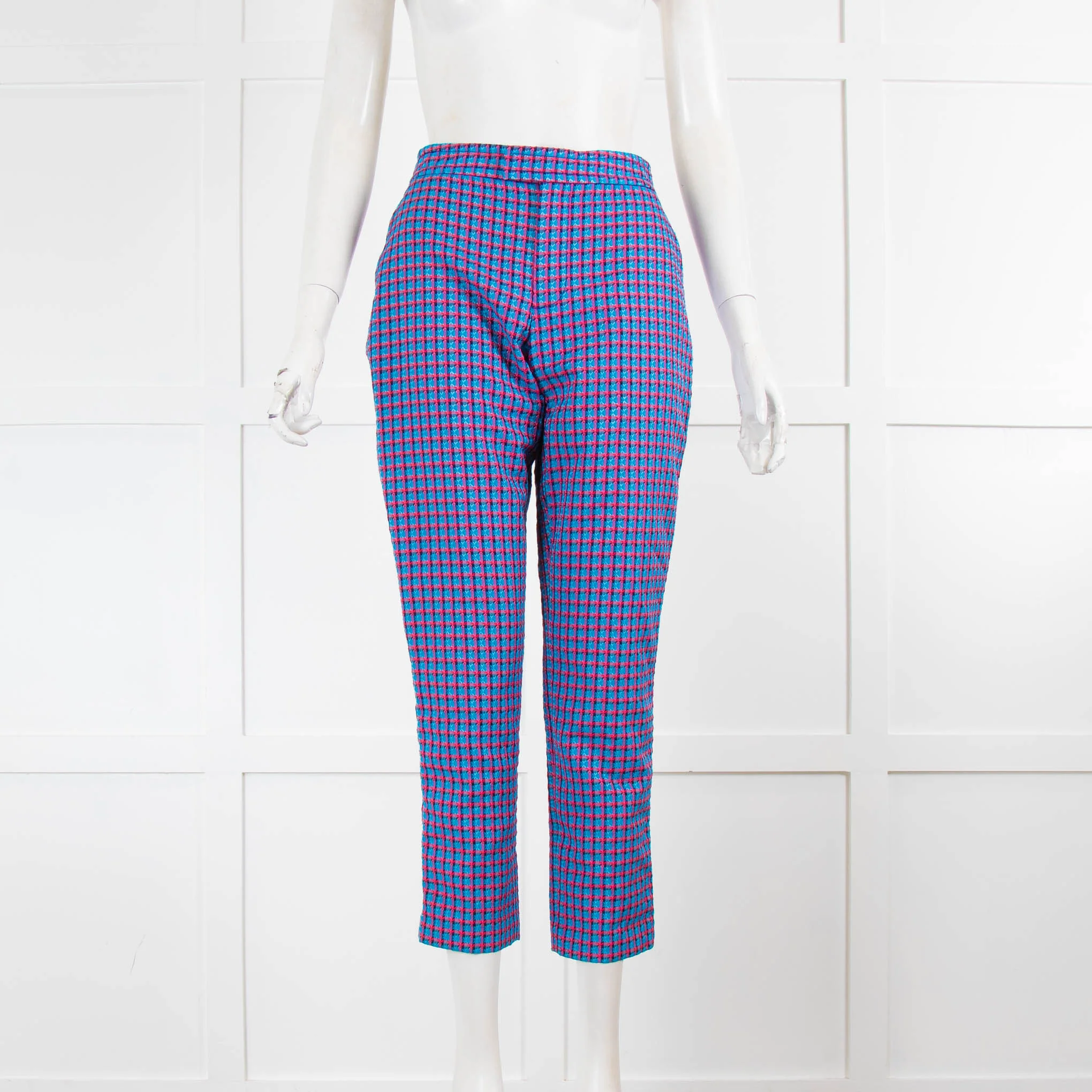 Marc By Marc Jacobs Blue Pink Check Trousers