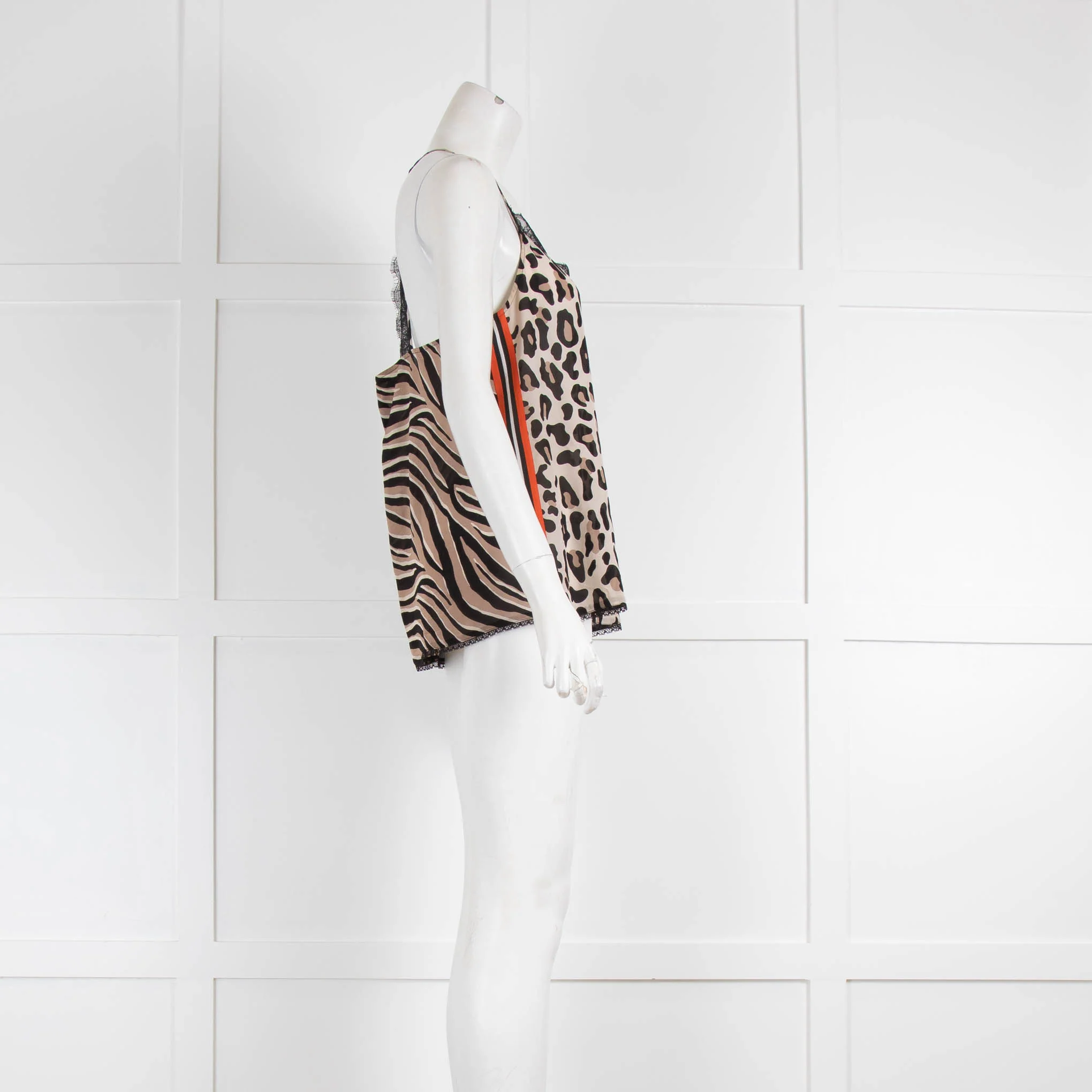 Marc Cain Leopard Cami with Orange Side Stripe - Image 2