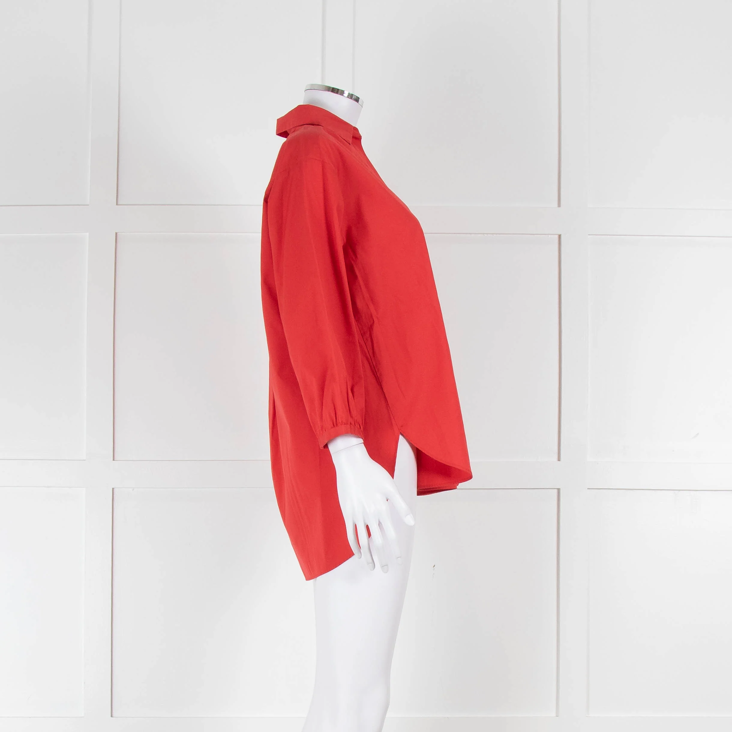Marc Cain Red Cotton 3/4 Sleeve Tunic Shirt - Image 3