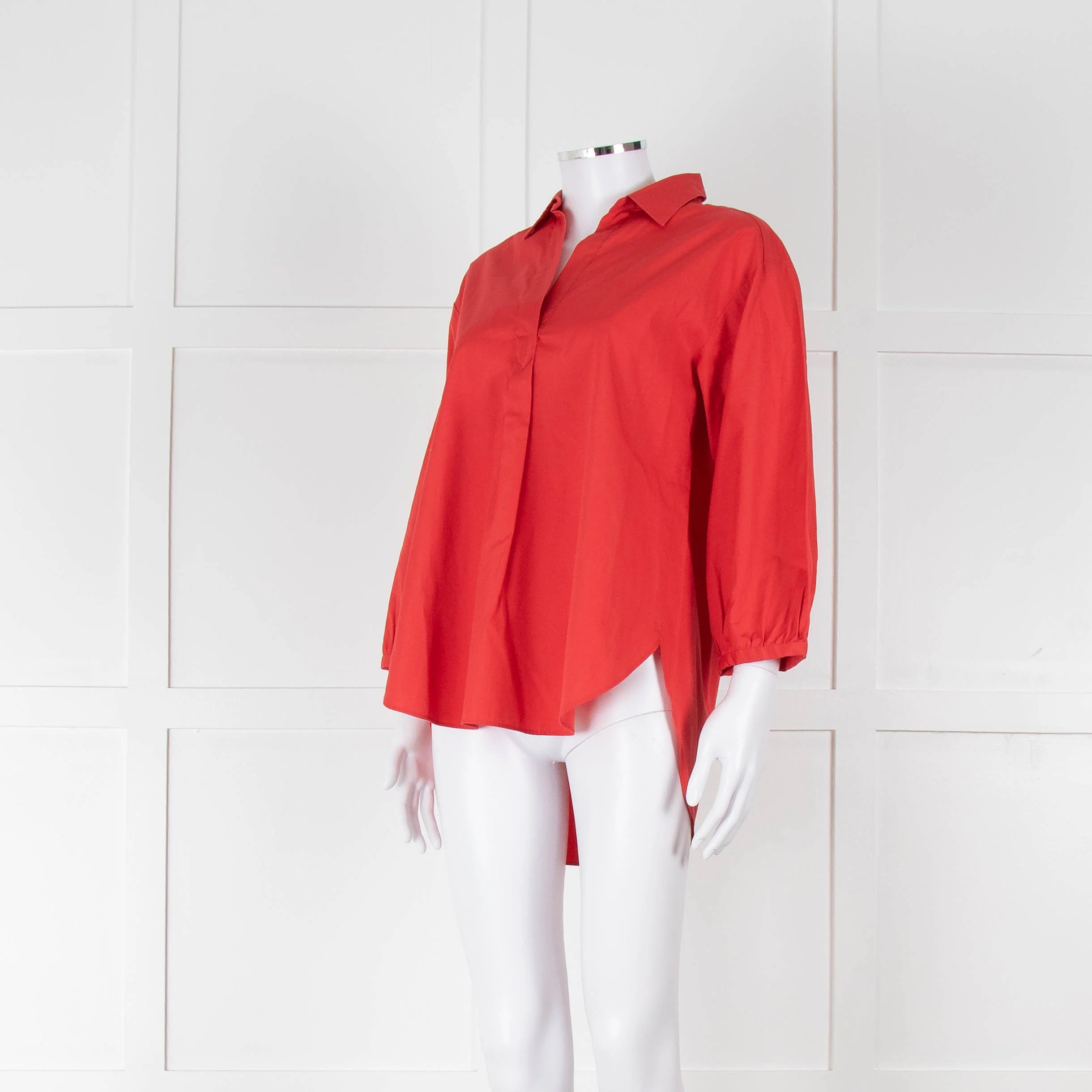 Marc Cain Red Cotton 3/4 Sleeve Tunic Shirt - Image 8