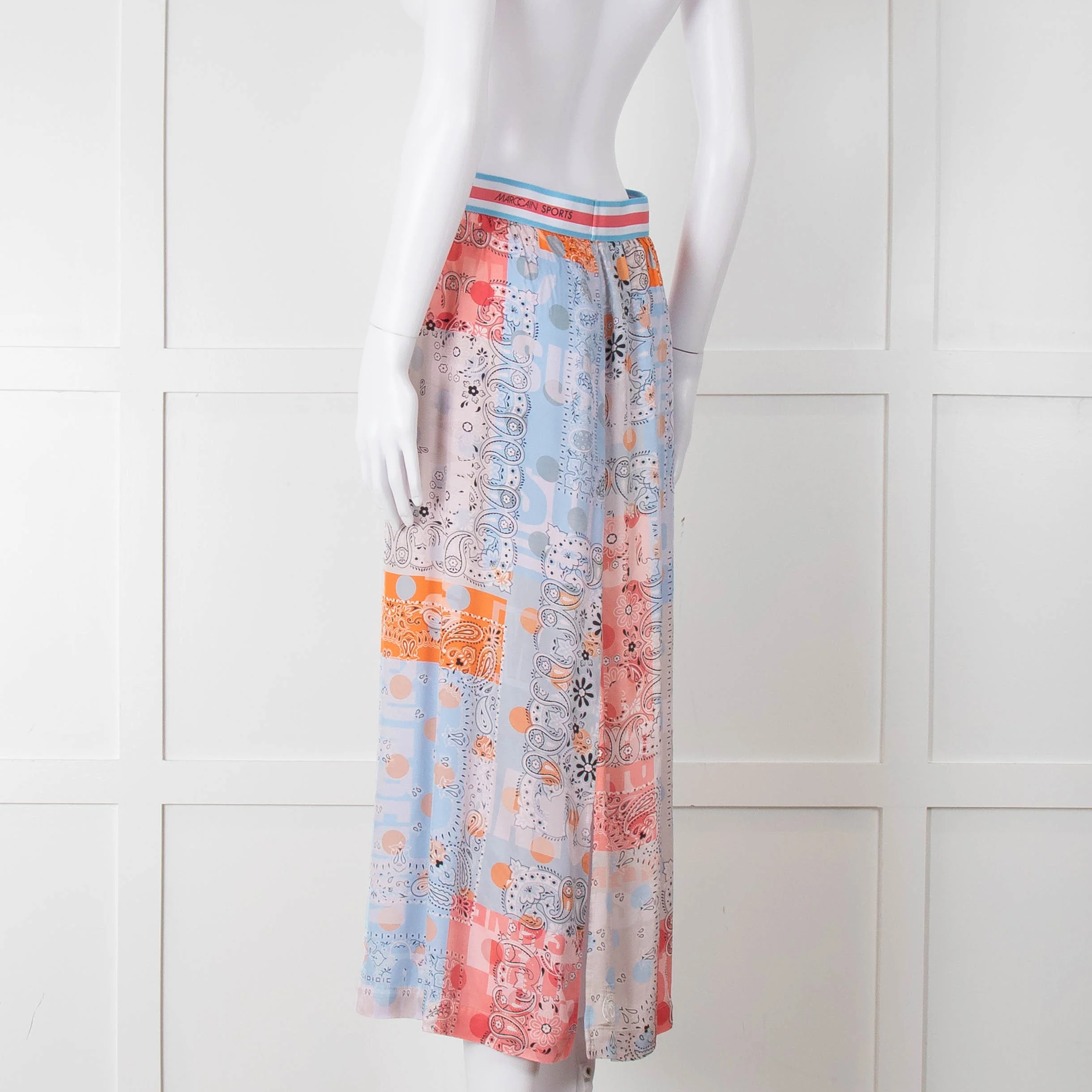 Marc Cain Sports Blue Multi Print Stretch Waist Skirt - Image 6