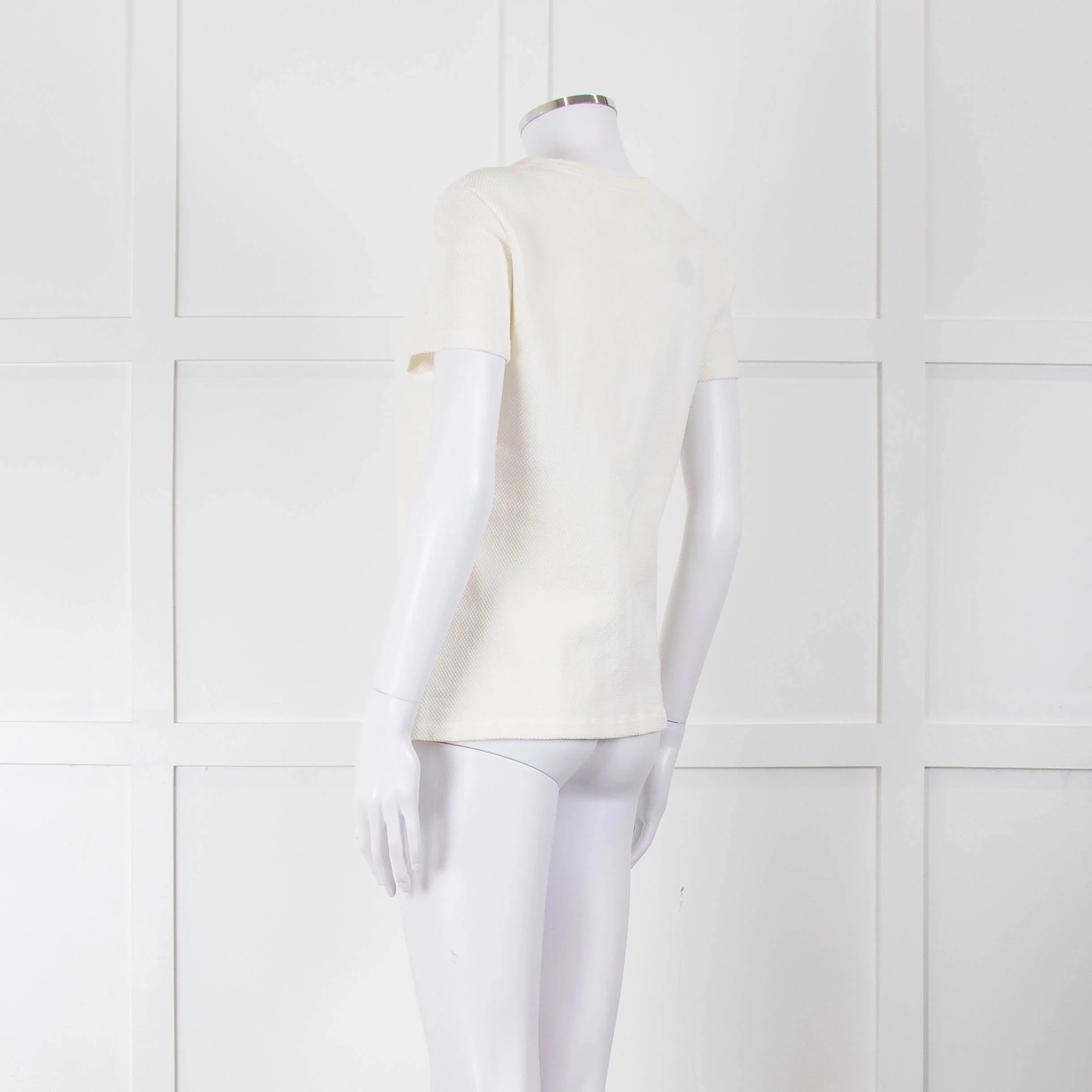 Marccain Cream Pearl Crystal Detail Top - Image 6