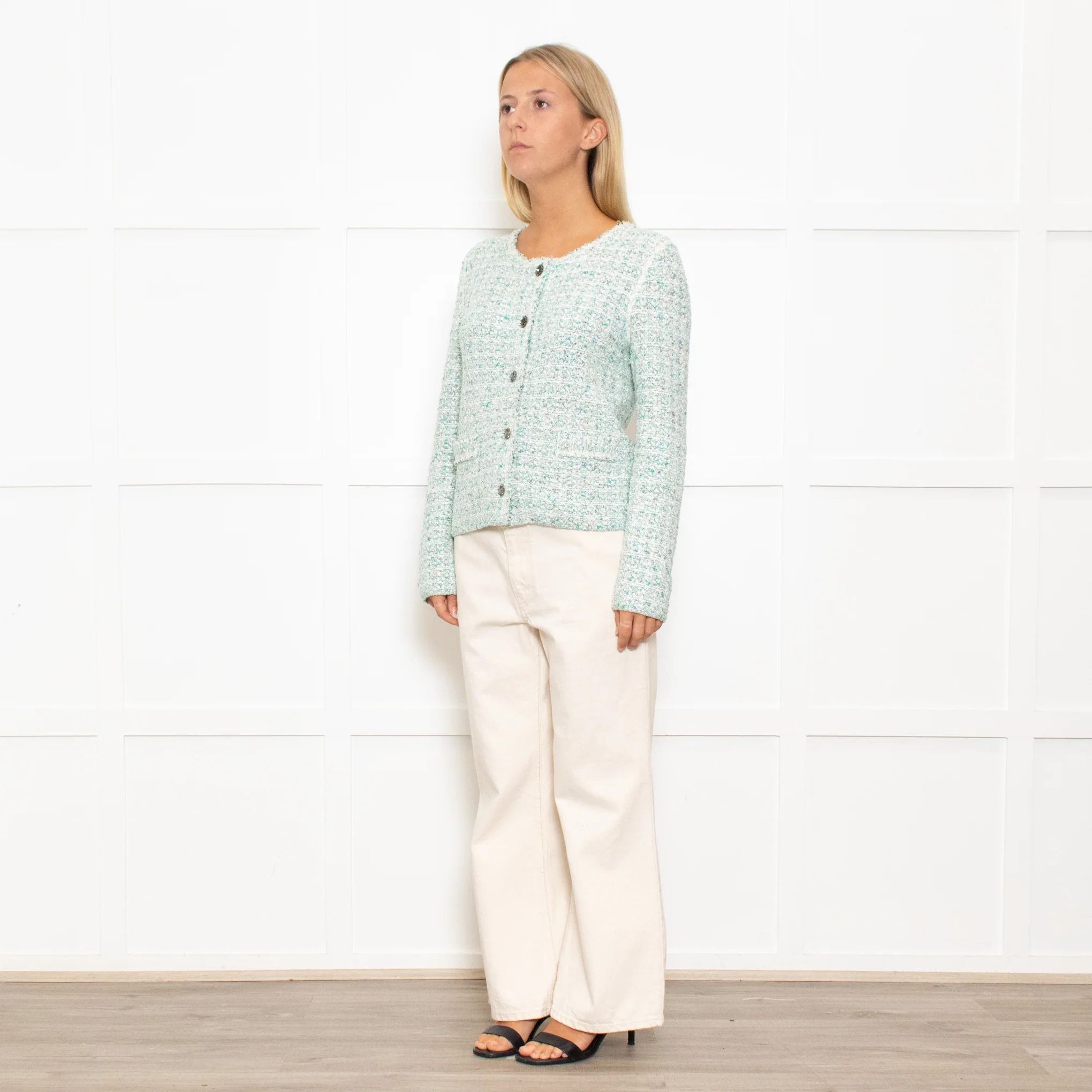 Marccain Green Boucle Jacket With Green Crystal Buttons - Image 3