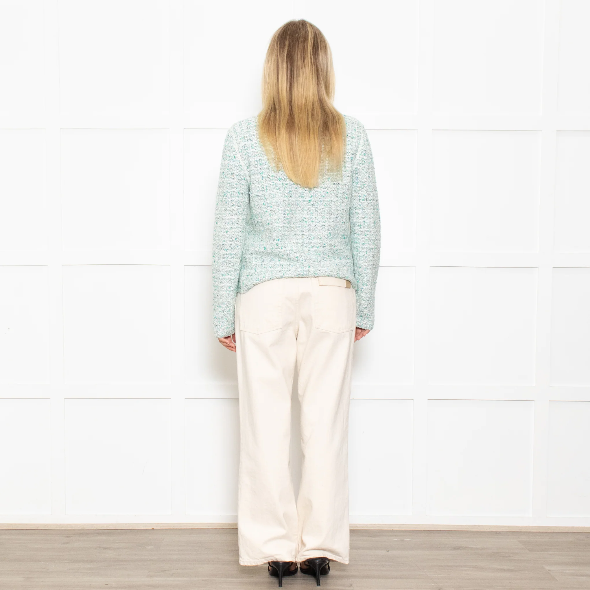 Marccain Green Boucle Jacket With Green Crystal Buttons - Image 5