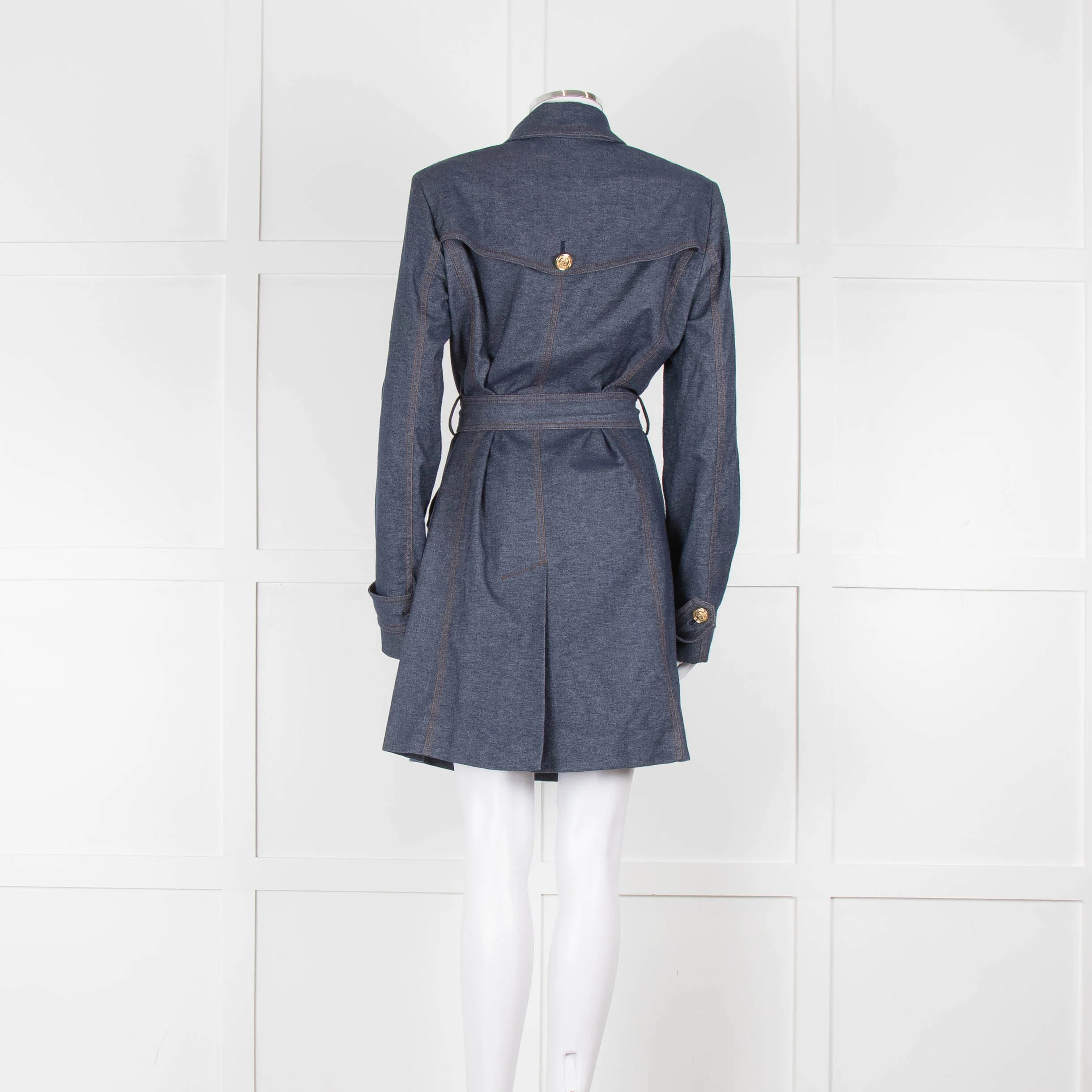 Marella Blue Denim Trench Coat - Image 5