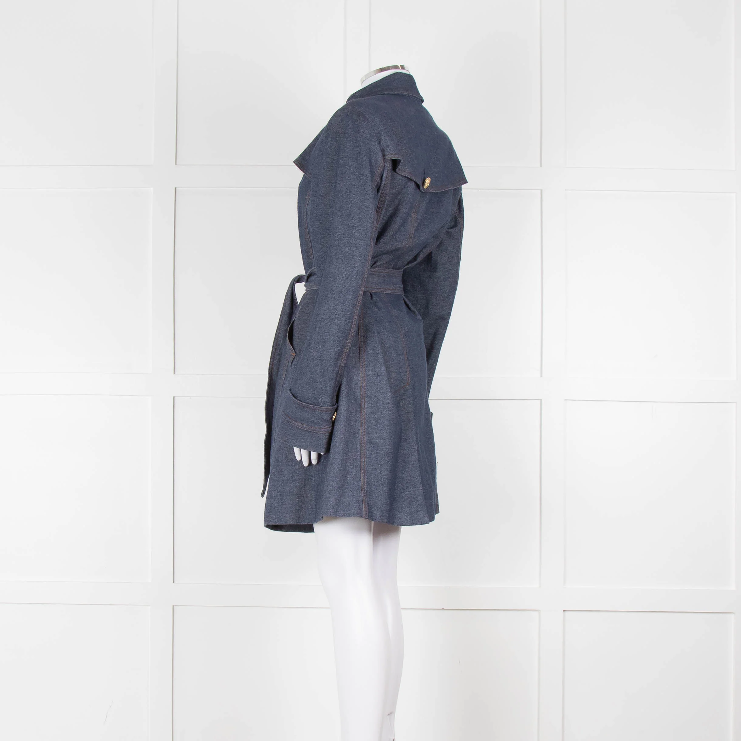 Marella Blue Denim Trench Coat - Image 6