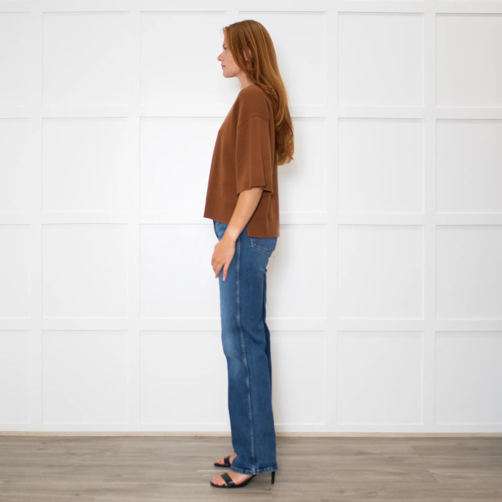 Marella Brown Short Sleeve Jumper - Image 4
