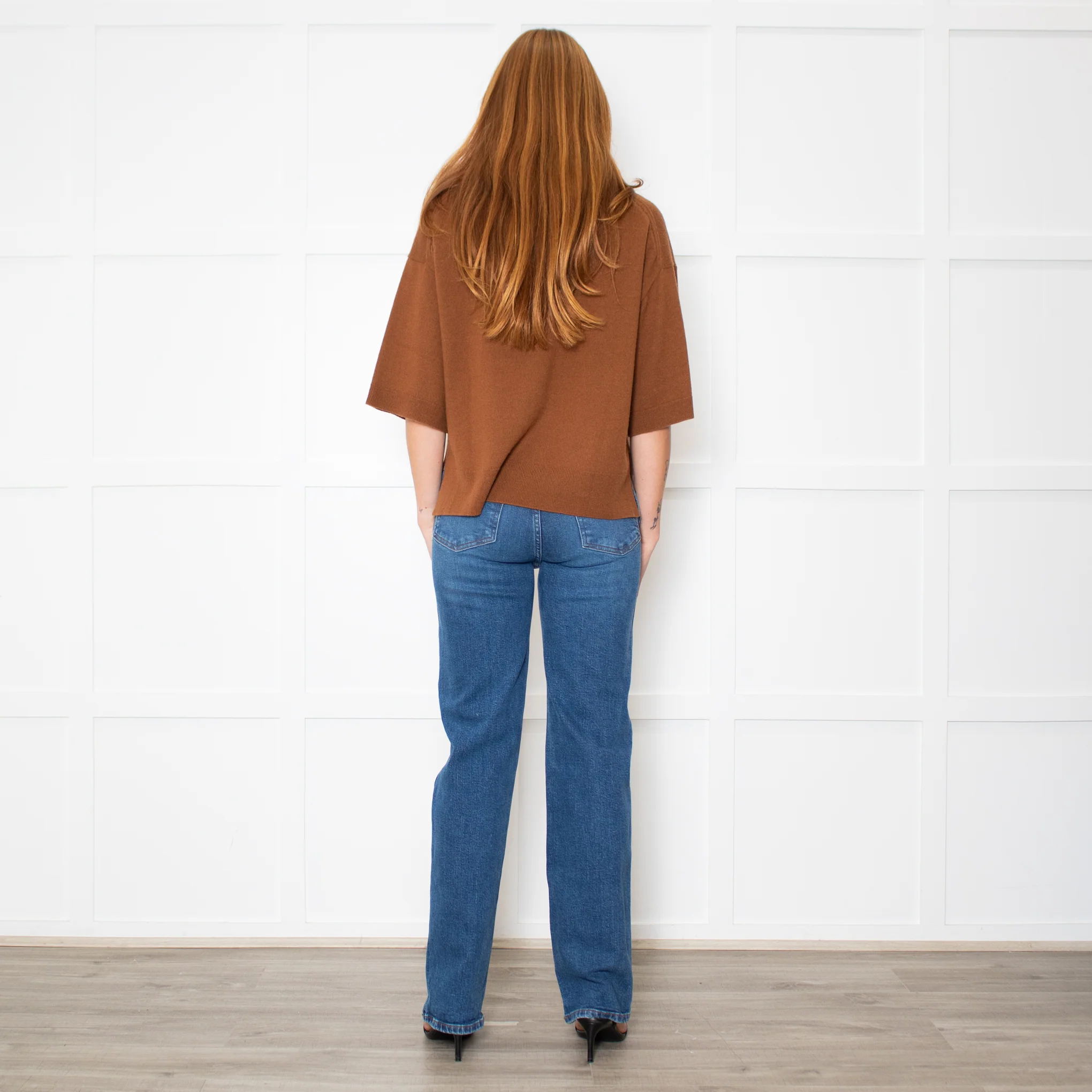 Marella Brown Short Sleeve Jumper - Image 5
