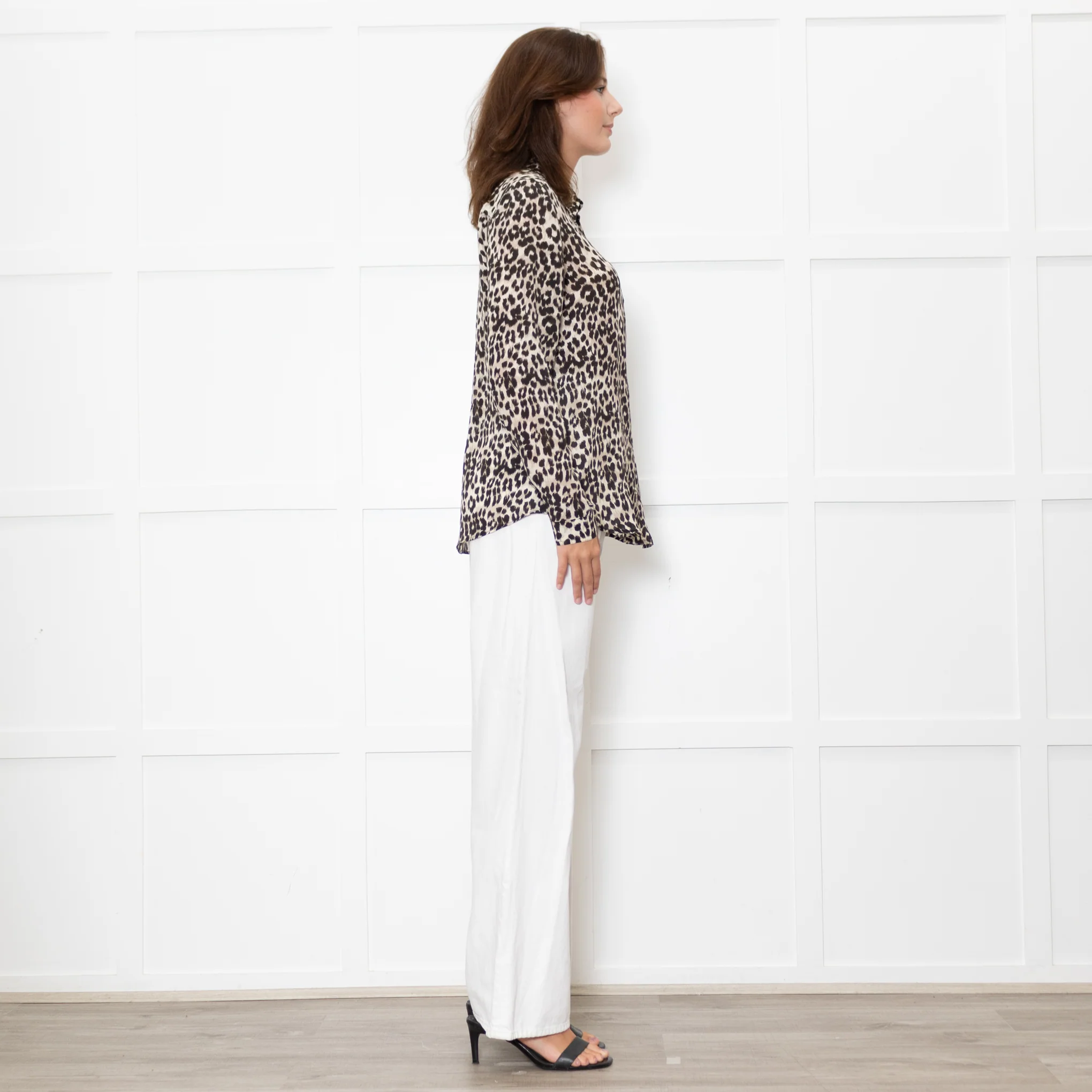 Marella Sport Silk Brown Animal Print Shirt - Image 6