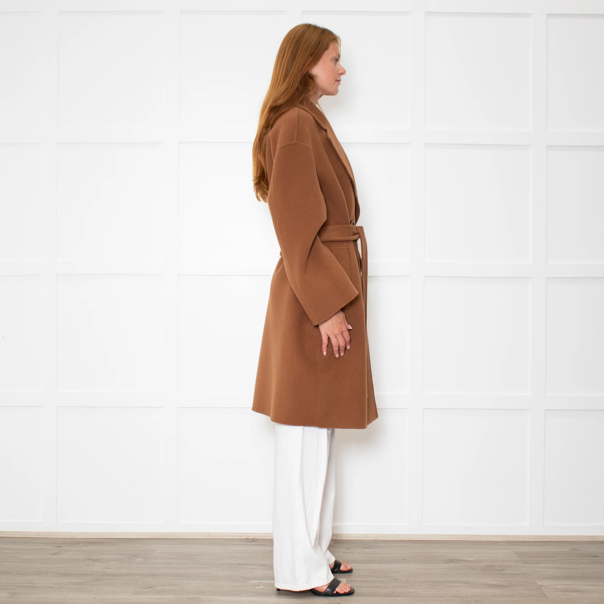 Marella Tan Wool Coat - Image 6