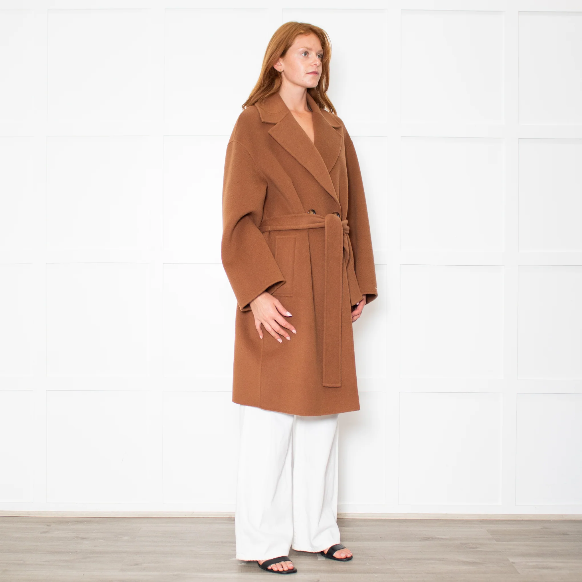 Marella Tan Wool Coat - Image 7