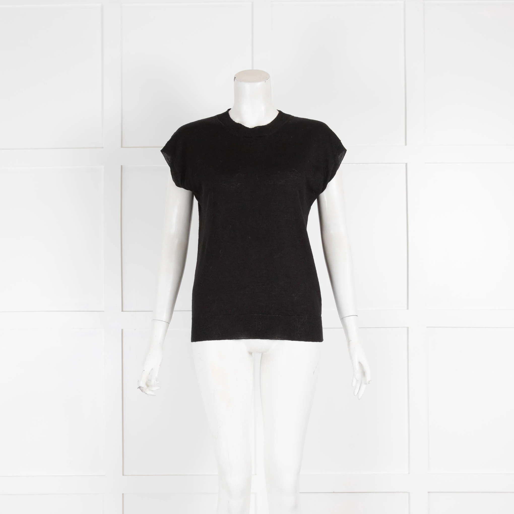 Margaret Howell Black Linen Mix Sleeveless Top