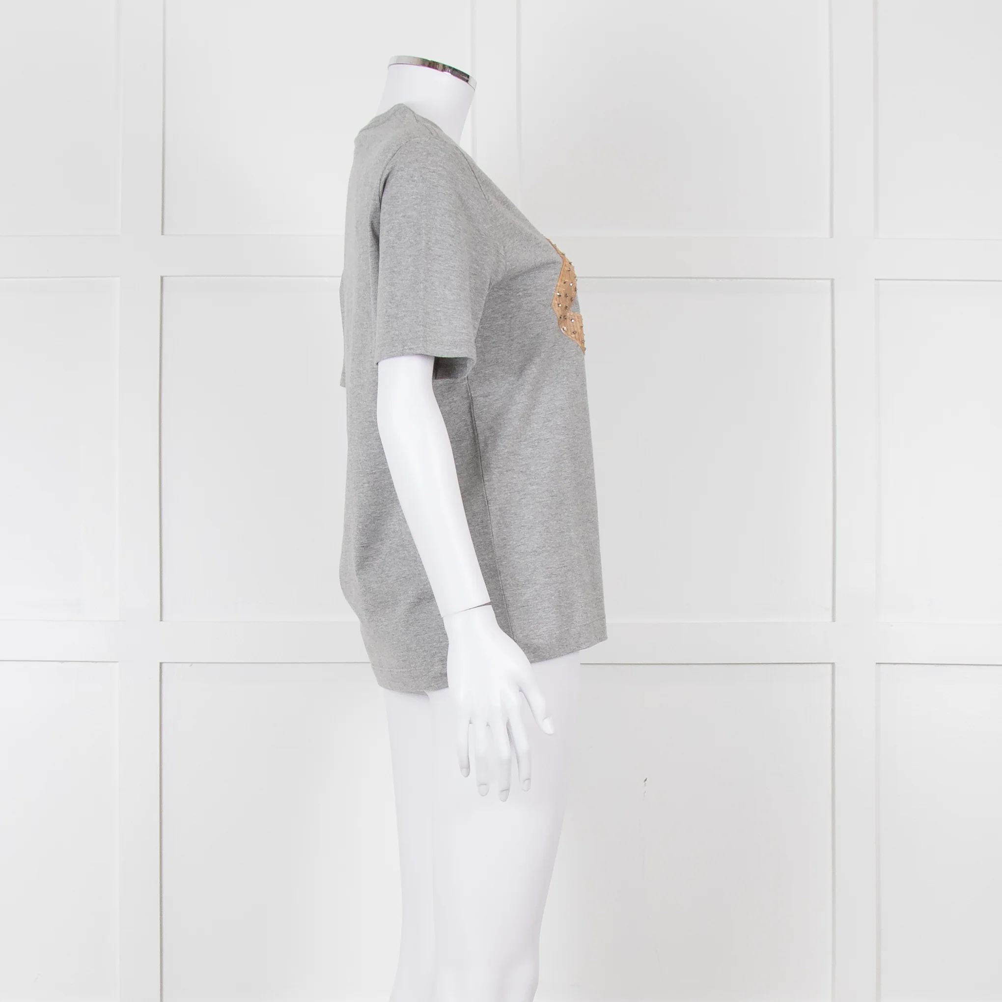 Markus Lupfer Grey Diamante Lips T Shirt - Image 3