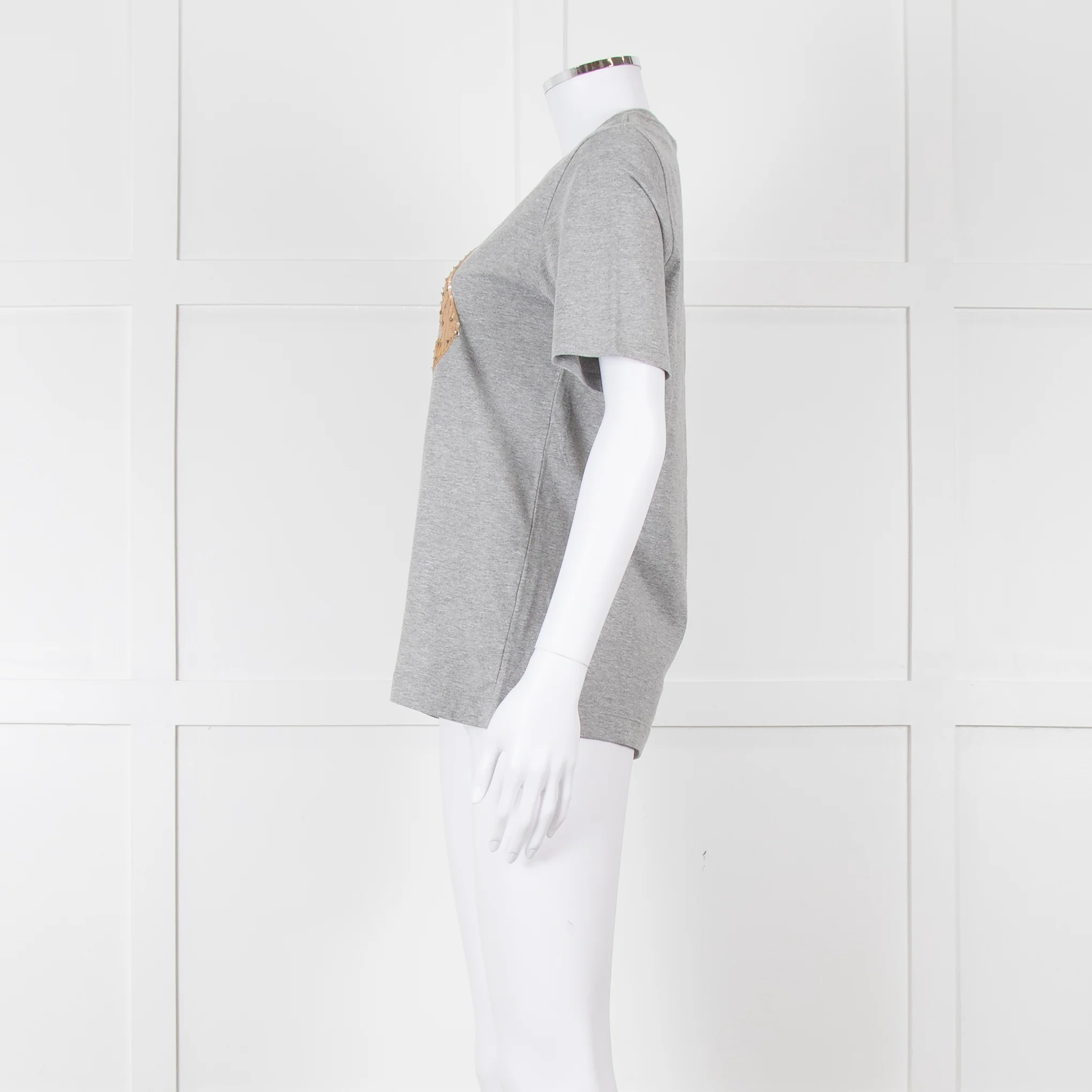 Markus Lupfer Grey Diamante Lips T Shirt - Image 7