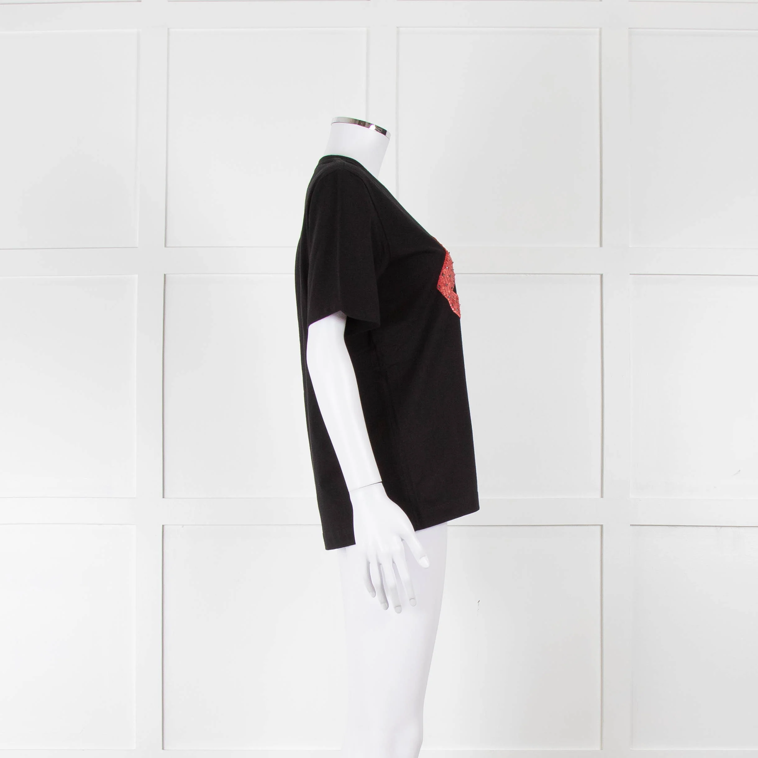 Markus Lupfer Navy Diamante Lips T Shirt - Image 3
