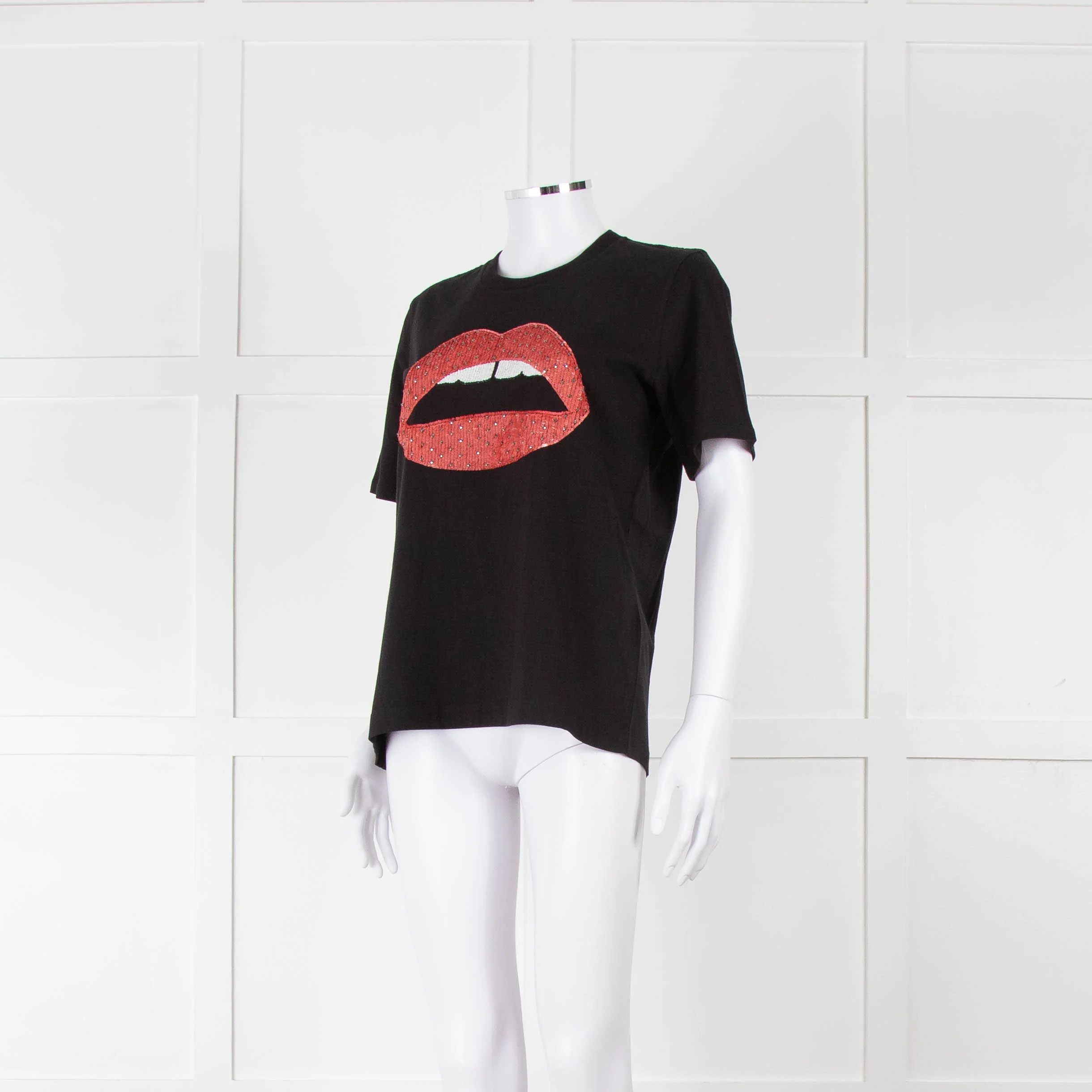Markus Lupfer Navy Diamante Lips T Shirt - Image 8