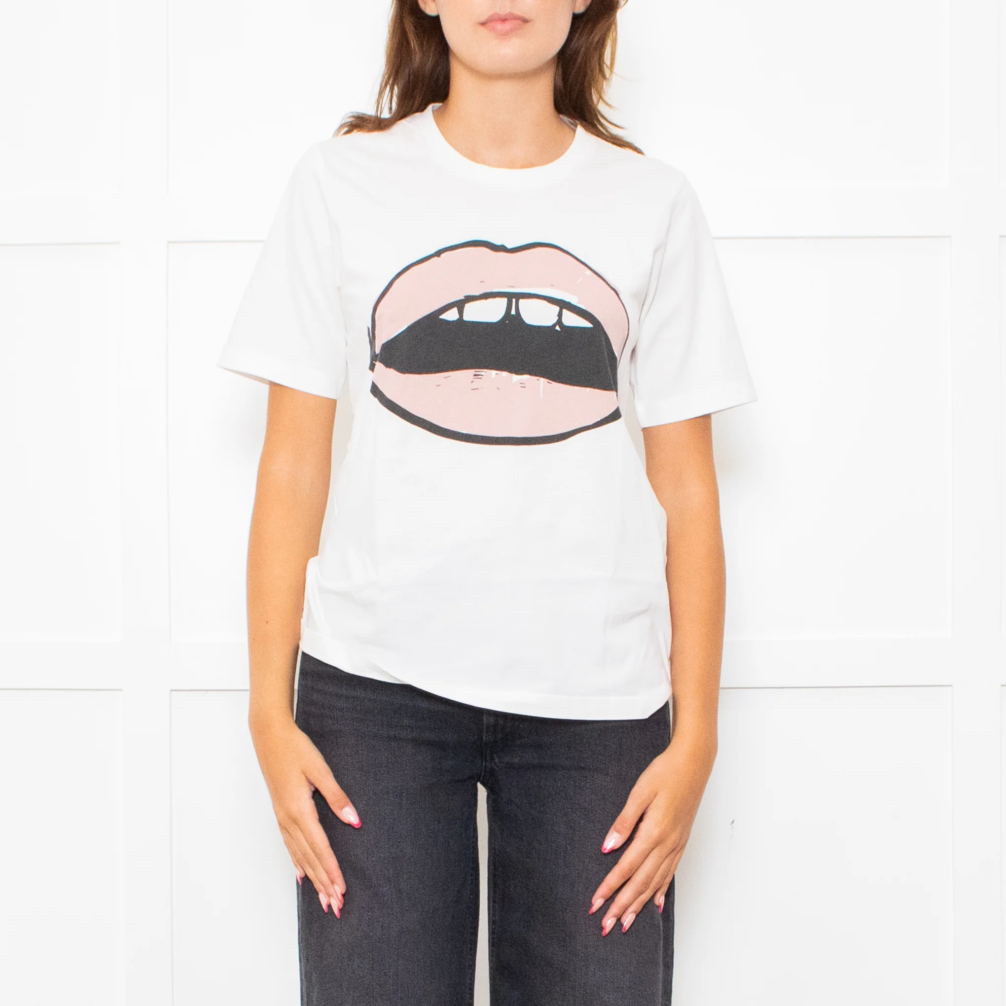 Markus Lupfer White Lip Print T-Shirt - Image 2