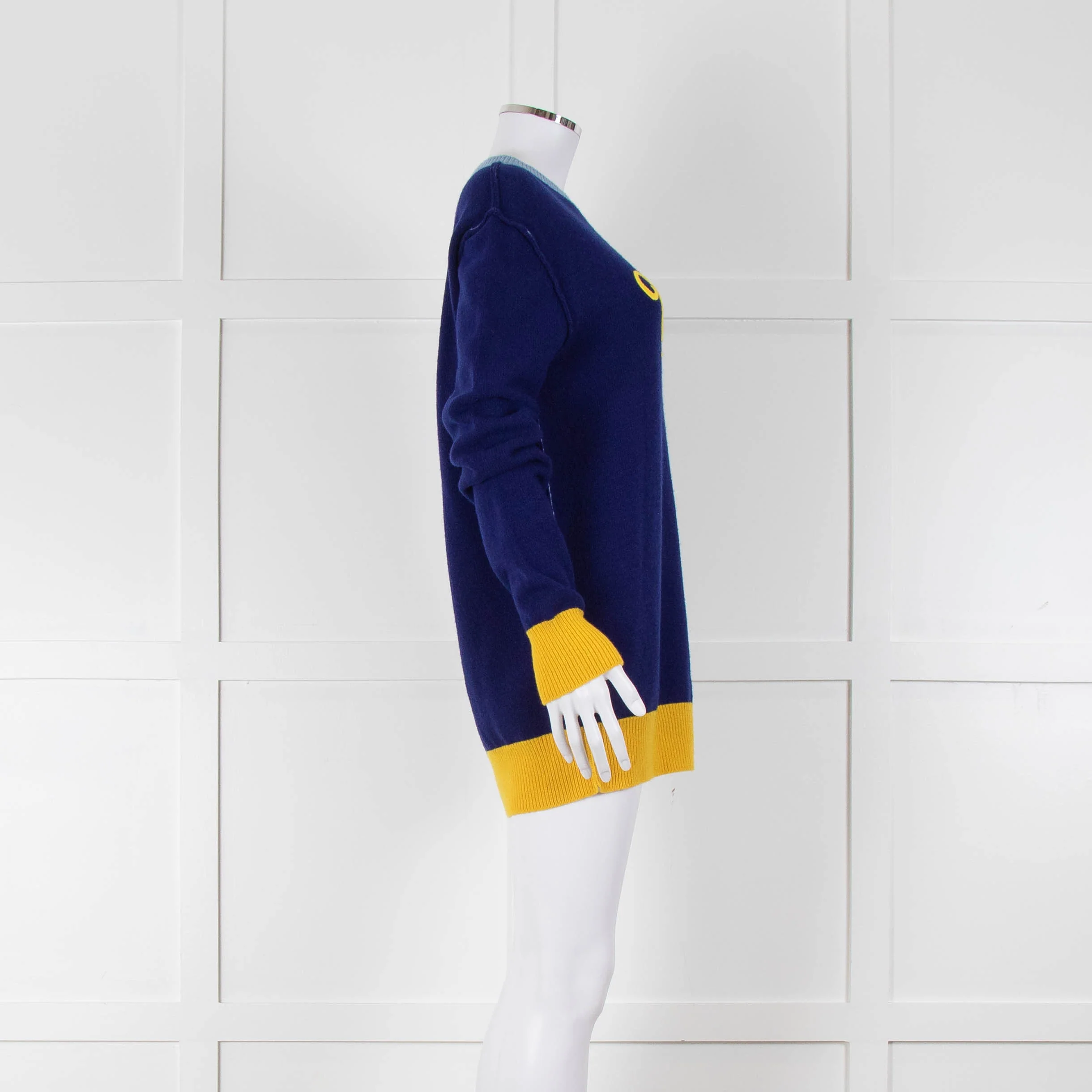 Marni Blue With Yellow Logo Jumper - Image 3