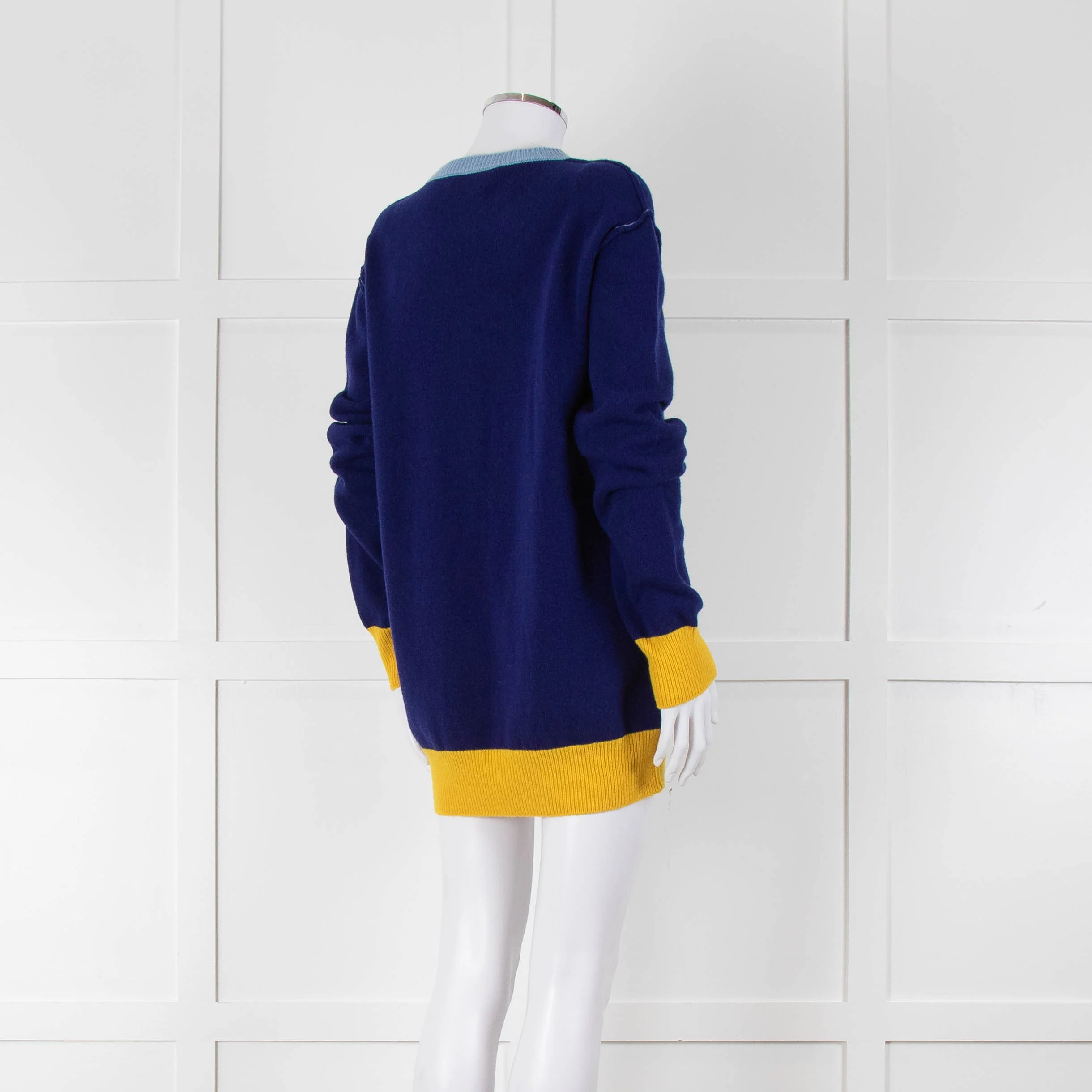 Marni Blue With Yellow Logo Jumper - Image 4