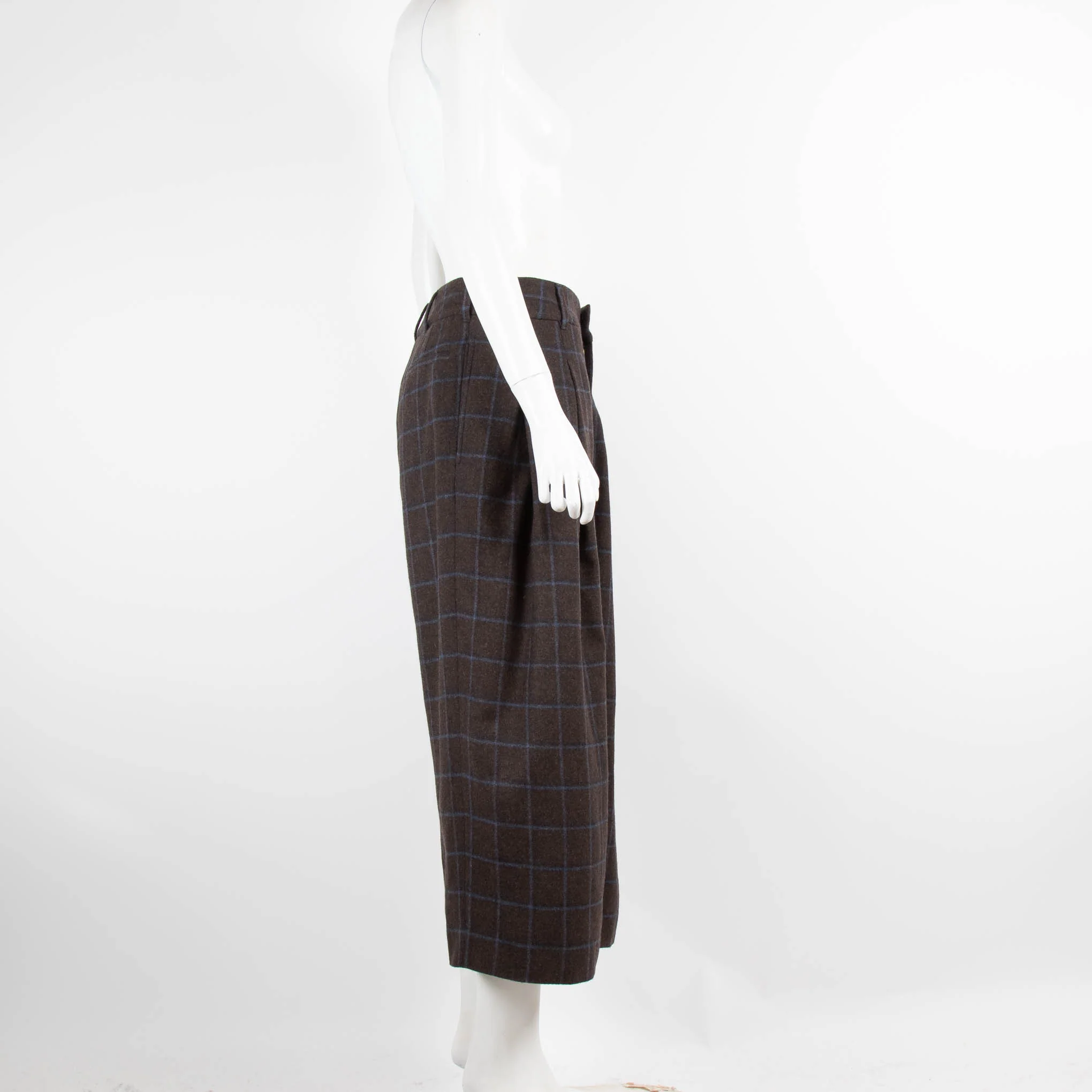 Marni Brown Check Wool Culottes - Image 2