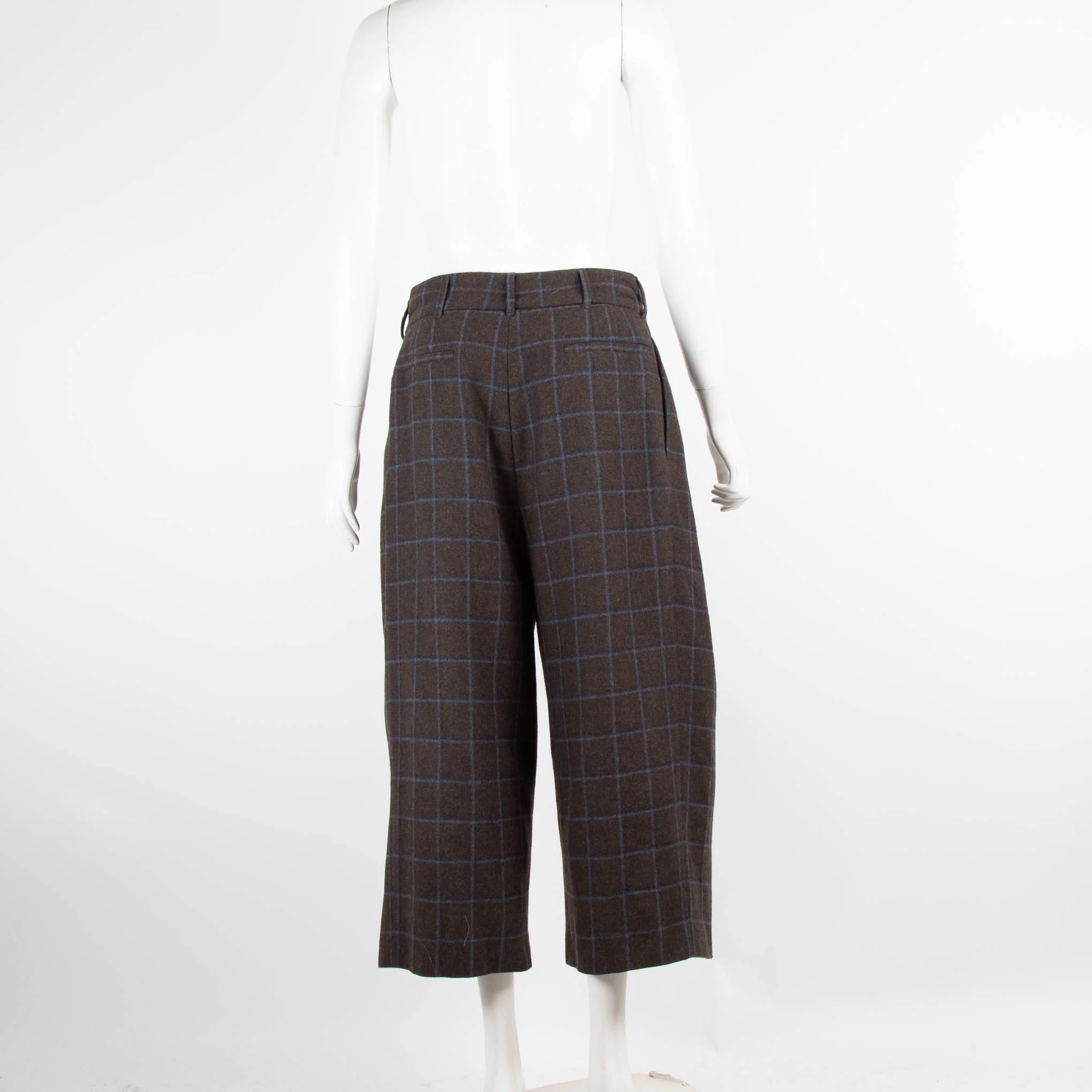Marni Brown Check Wool Culottes - Image 3