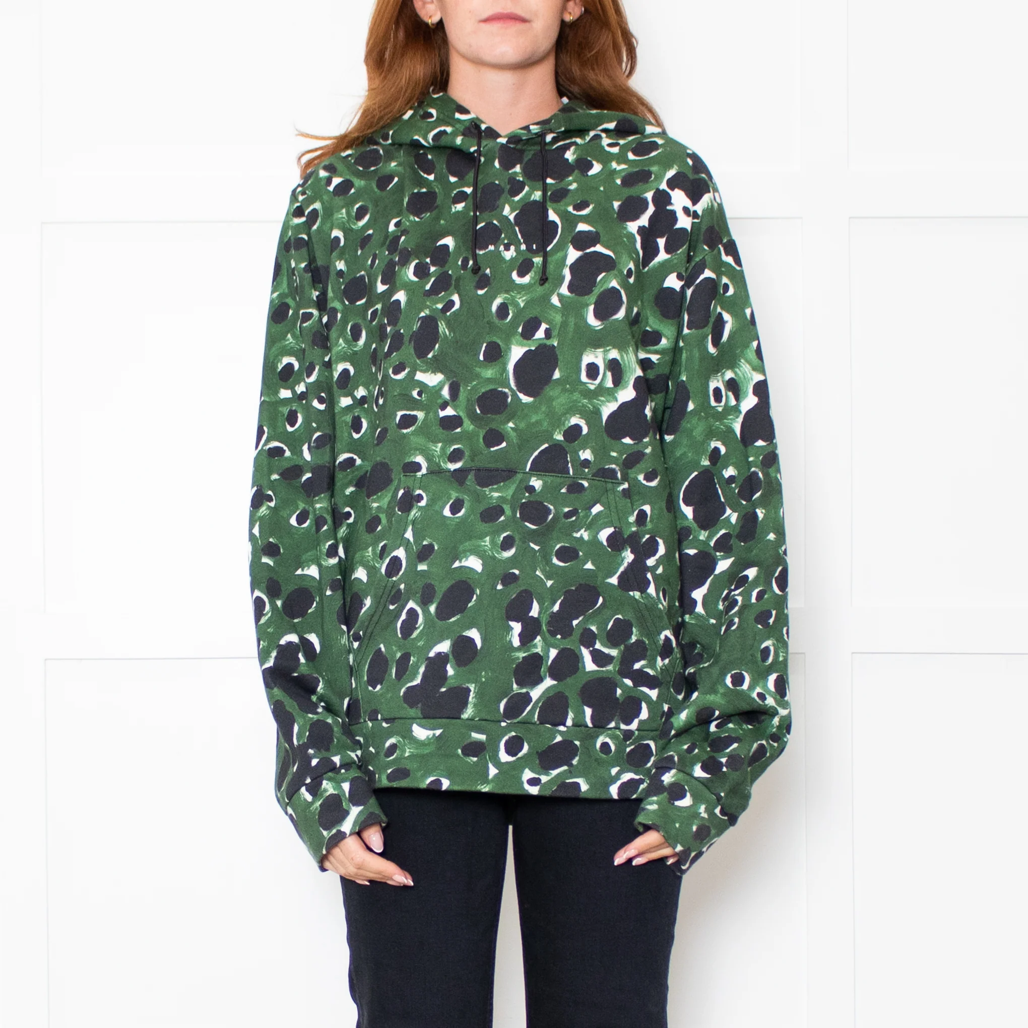 Marni Green Animal Print Hooded Sweatshirt - Image 2