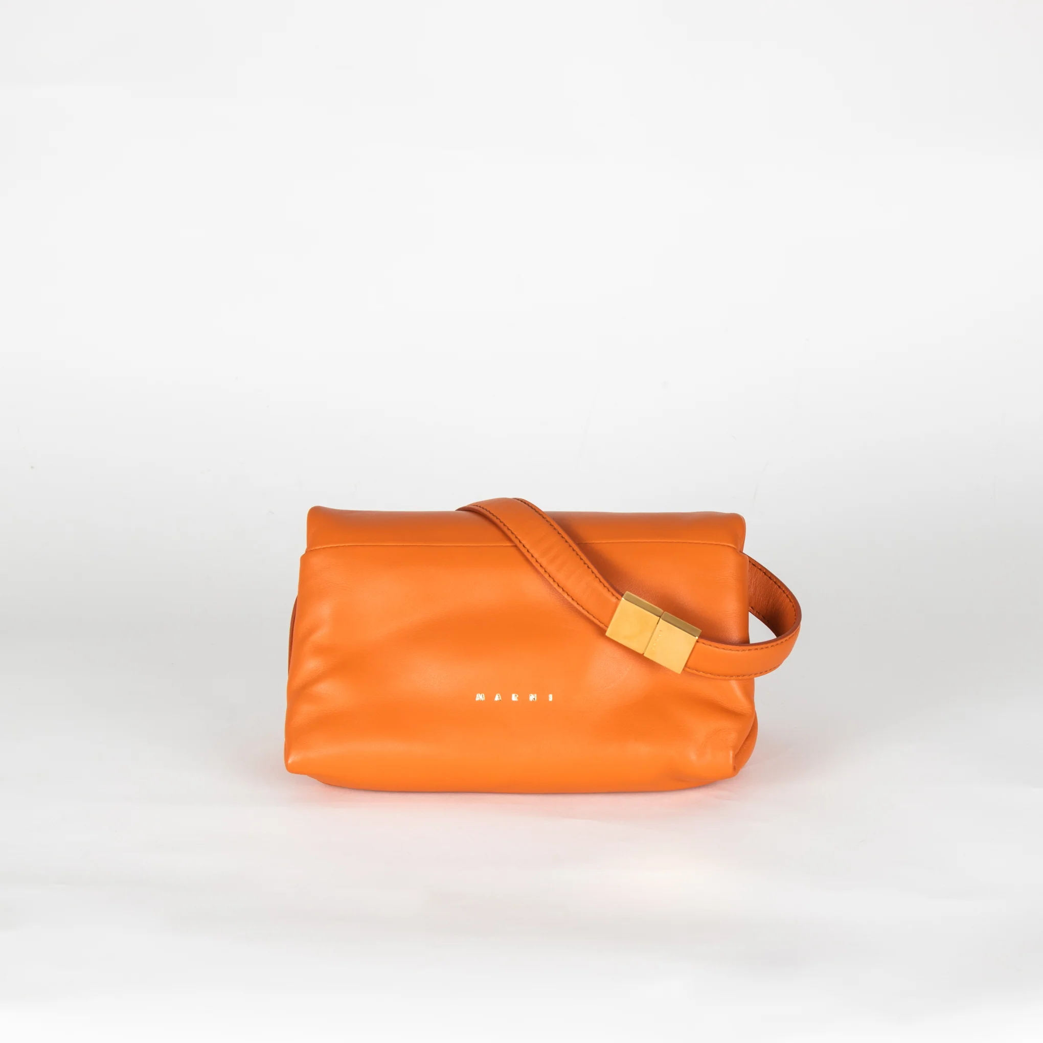 Marni Orange Small Prisma Leather Shoulder Bag - Image 6