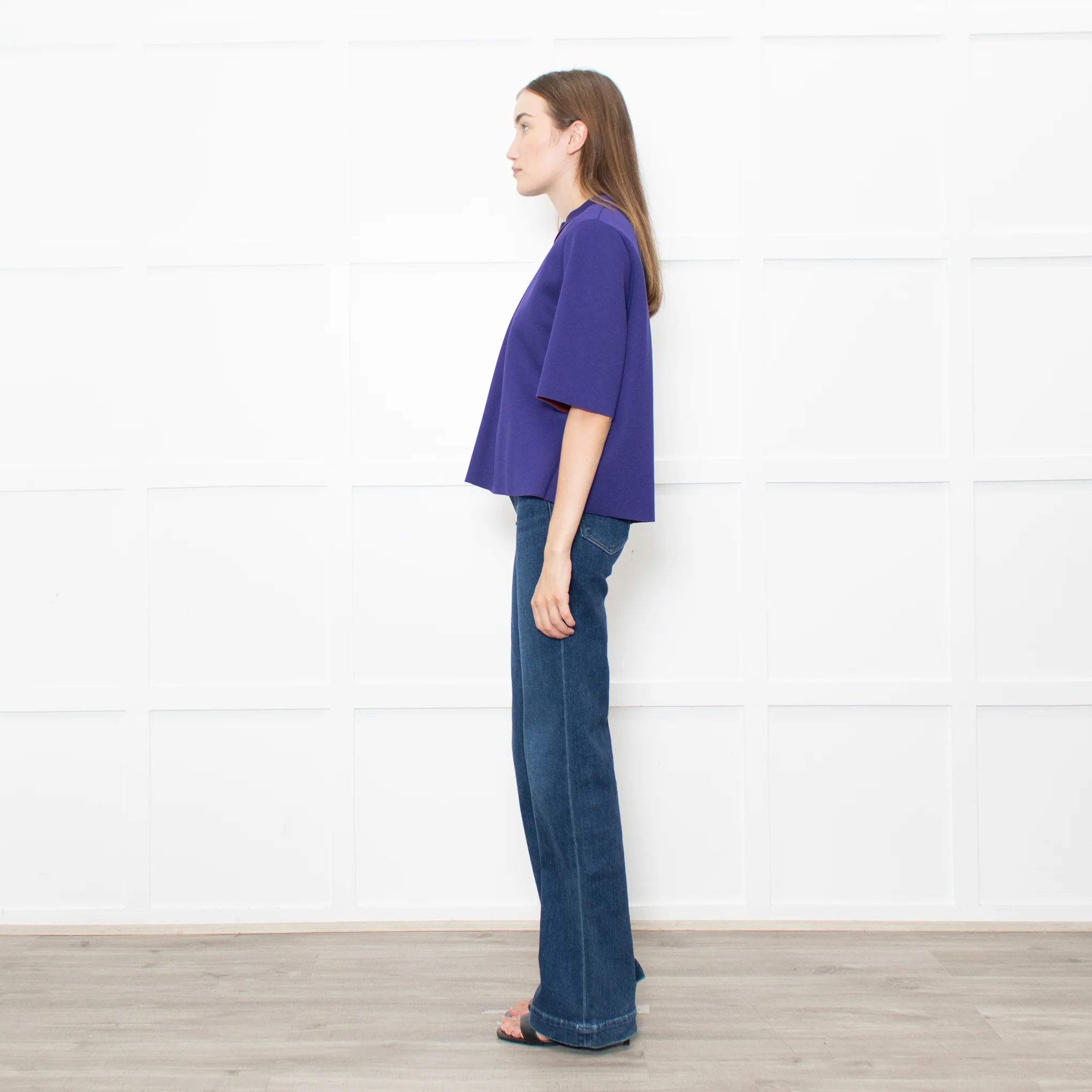 Marni Purple Zip Up Short Sleeve Oversized Top - Image 4