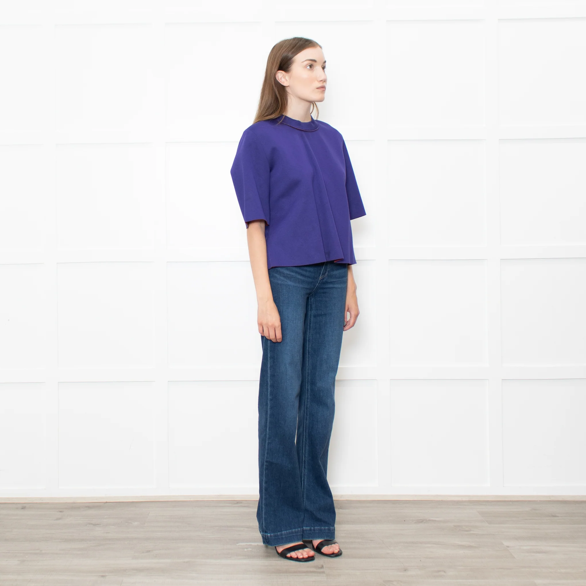 Marni Purple Zip Up Short Sleeve Oversized Top - Image 7