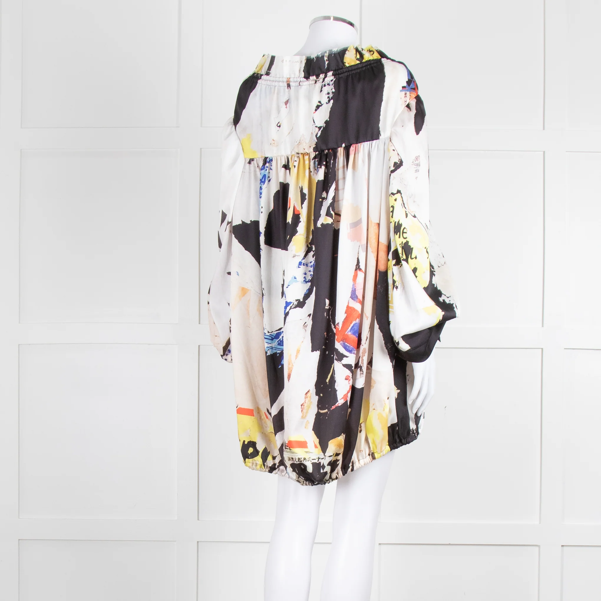 Marques Almeida Cream Black Yellow Graphic Print Art Blouse - Image 4
