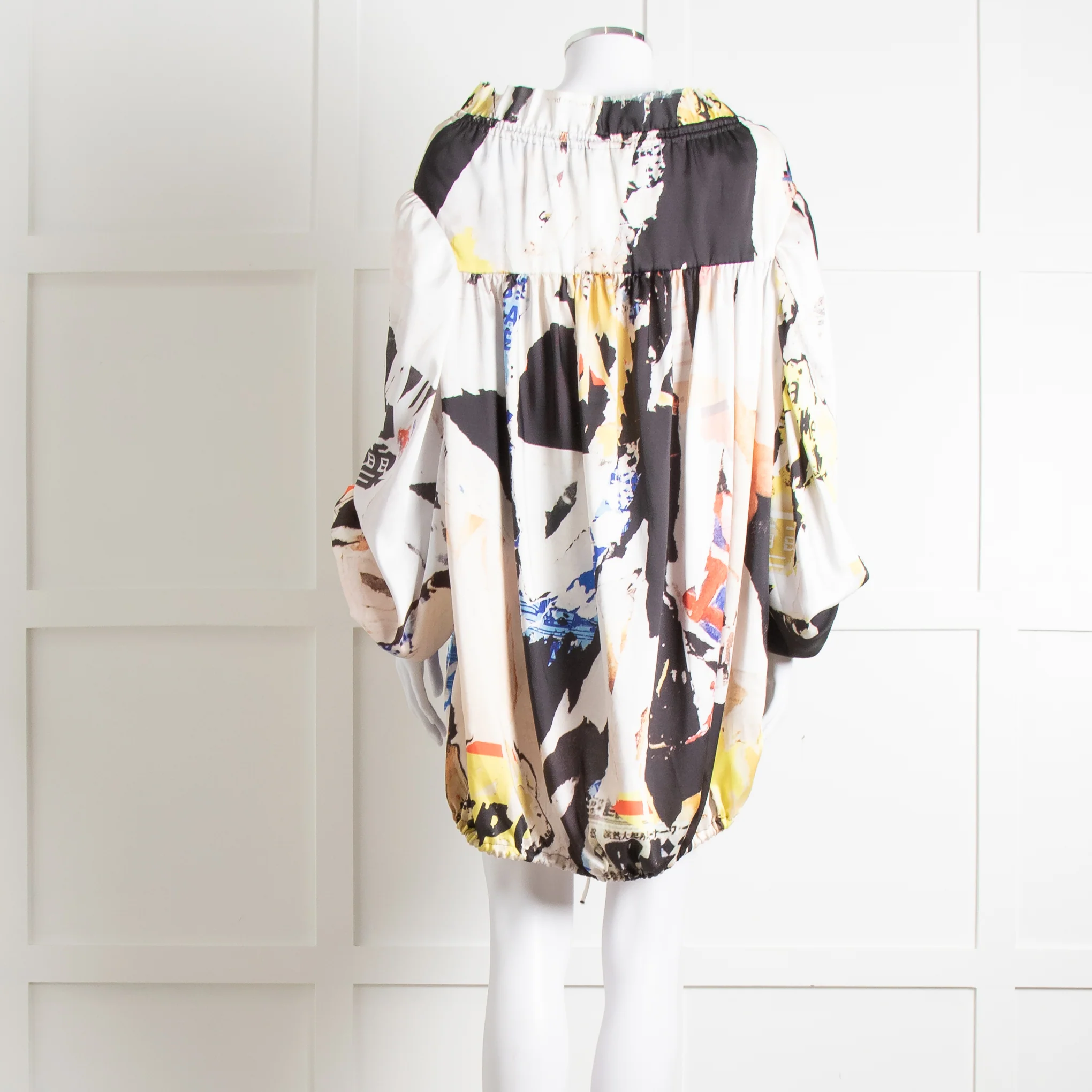 Marques Almeida Cream Black Yellow Graphic Print Art Blouse - Image 5