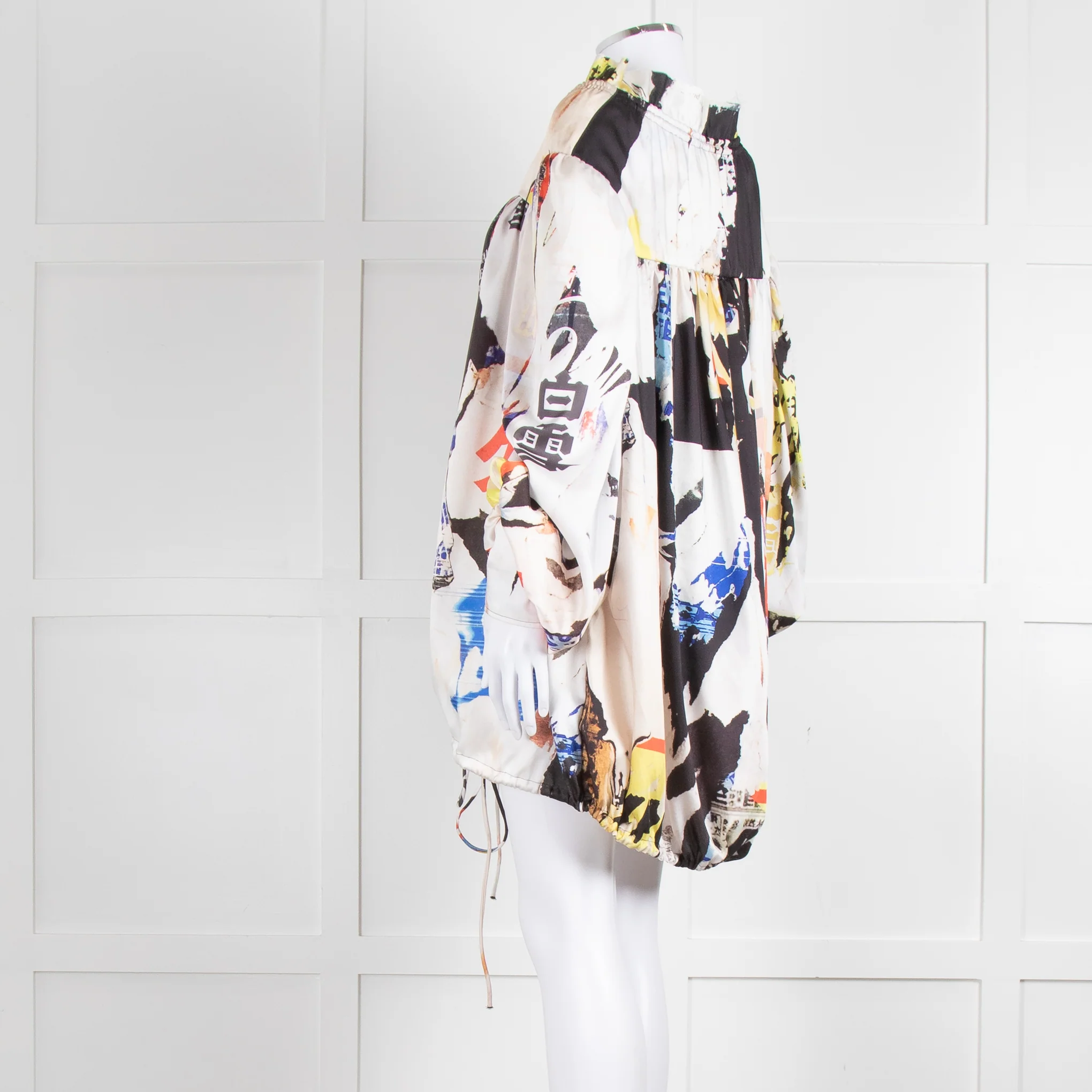 Marques Almeida Cream Black Yellow Graphic Print Art Blouse - Image 6