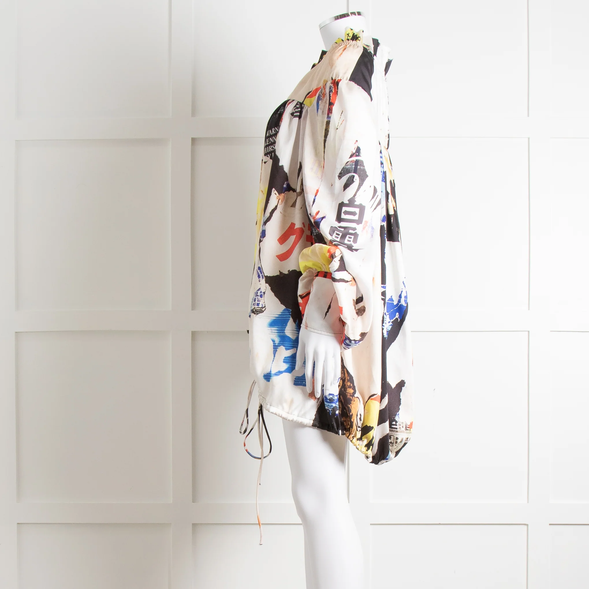 Marques Almeida Cream Black Yellow Graphic Print Art Blouse - Image 7