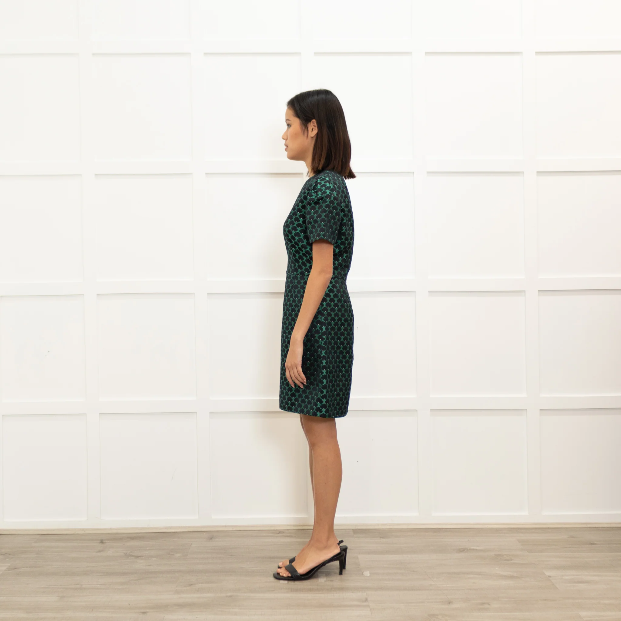 Mary Katrantzou Green Black Short Sleeve Dress - Image 6