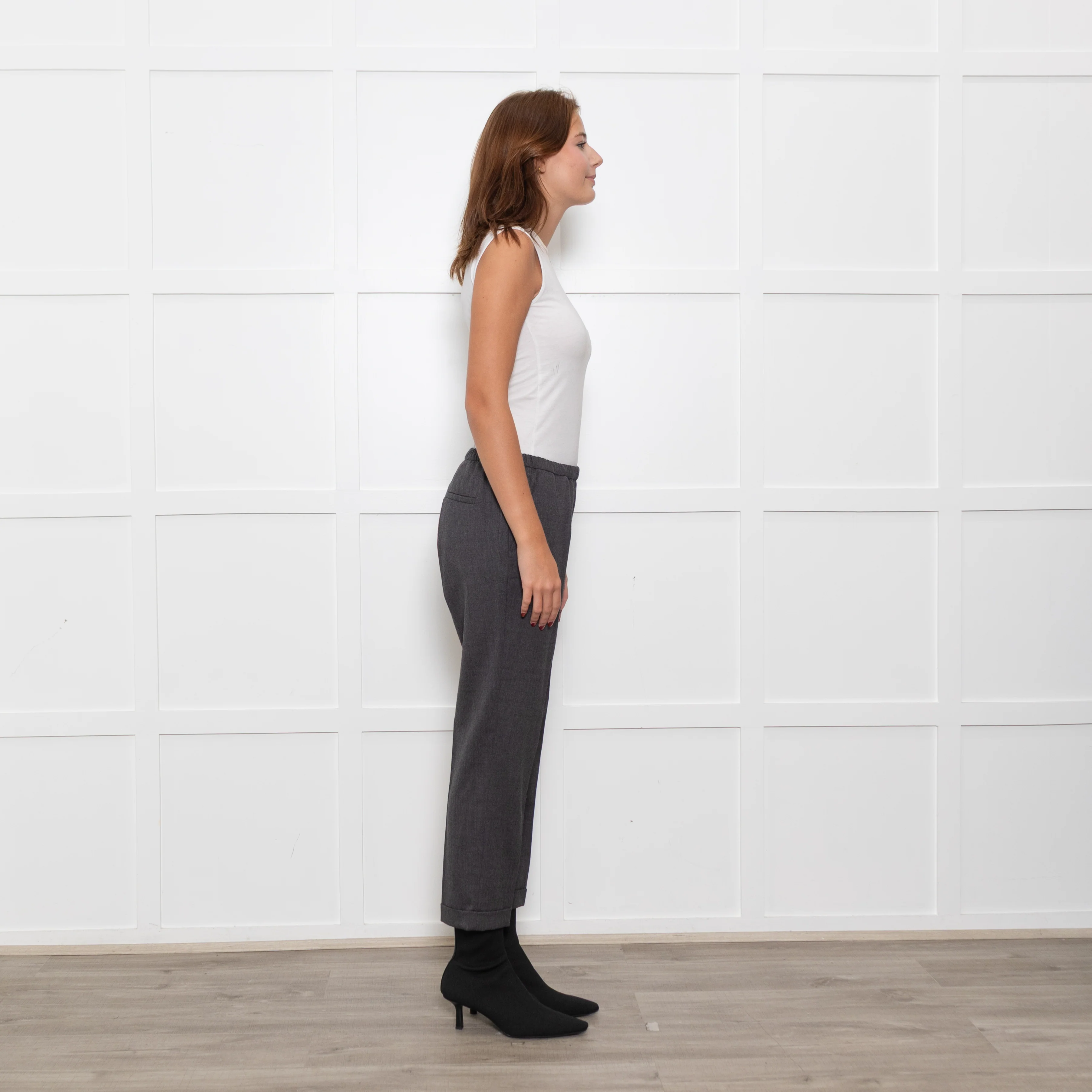 Masscob Grey Elasticated Waist Cigarette Trousers - Image 6